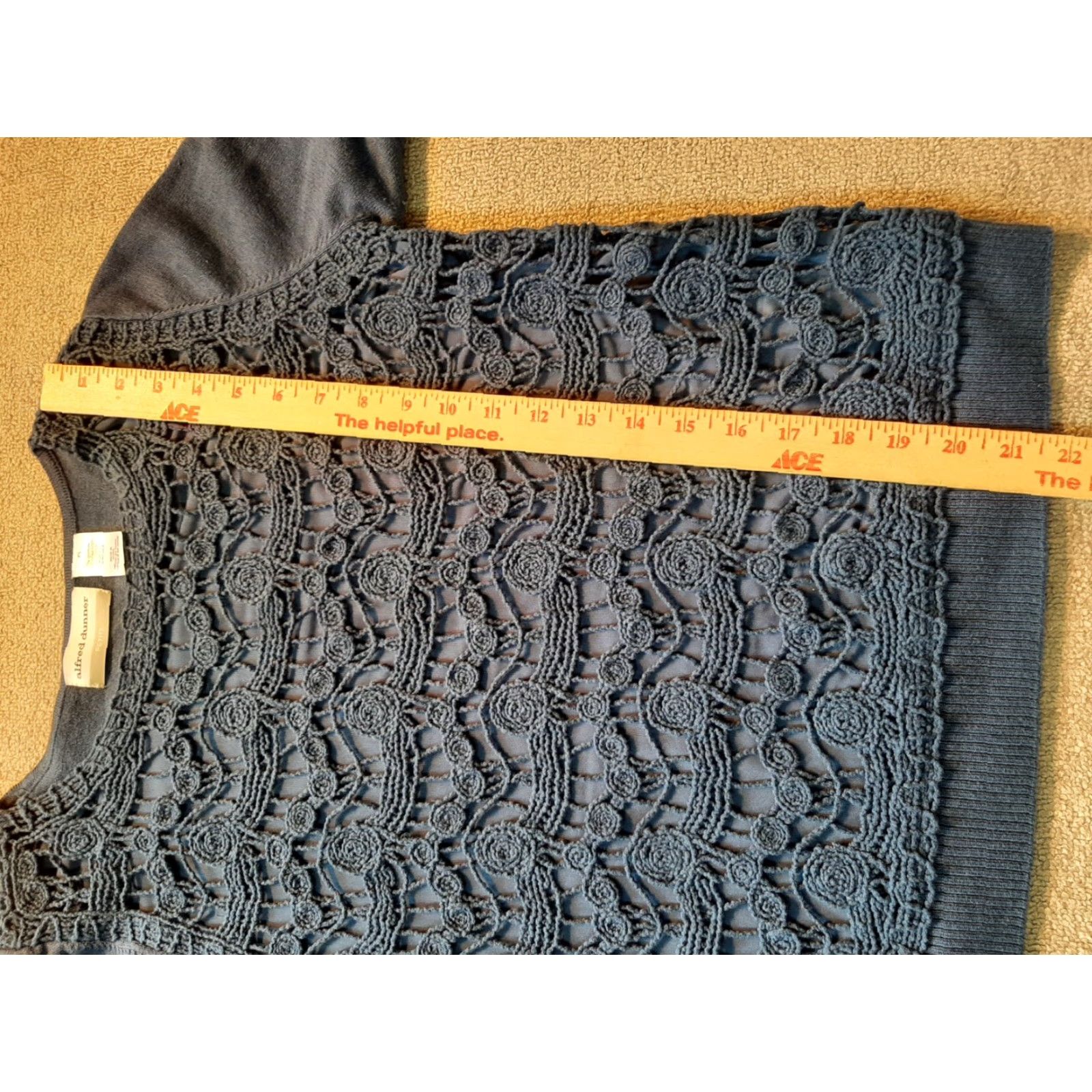 Vintage Alfred Dunner top Womens Petite Large P L Blue Short Sleeve knit Shirt Size L / US 10 / IT 46 - 3 Thumbnail
