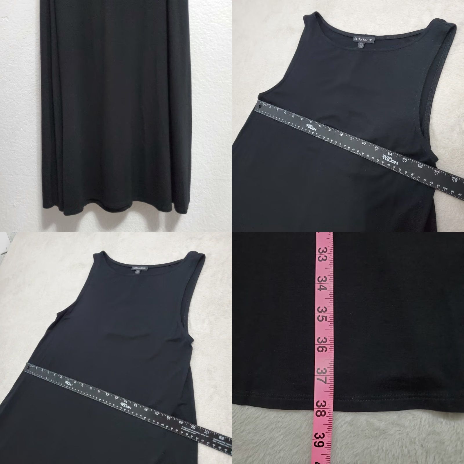 Eileen Fisher Eileen Fisher Dress Women S Black Lightweight Viscose Jersey Sleeveless Capsule Size S / US 4 / IT 40 - 8 Thumbnail