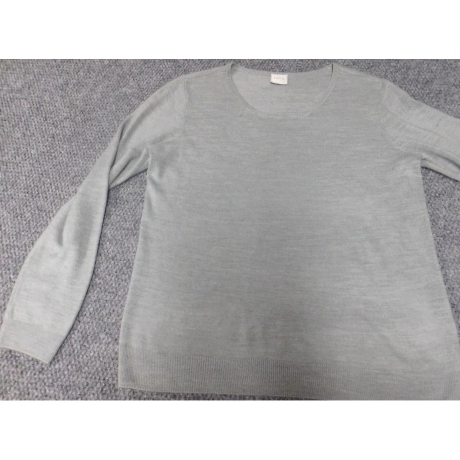 Vintage Cupio Womens Sweater Large Green Knit Crew Neck Pullover Classic Long Sleeve Winter Casual Size L / US 10 / IT 46 - 3 Thumbnail
