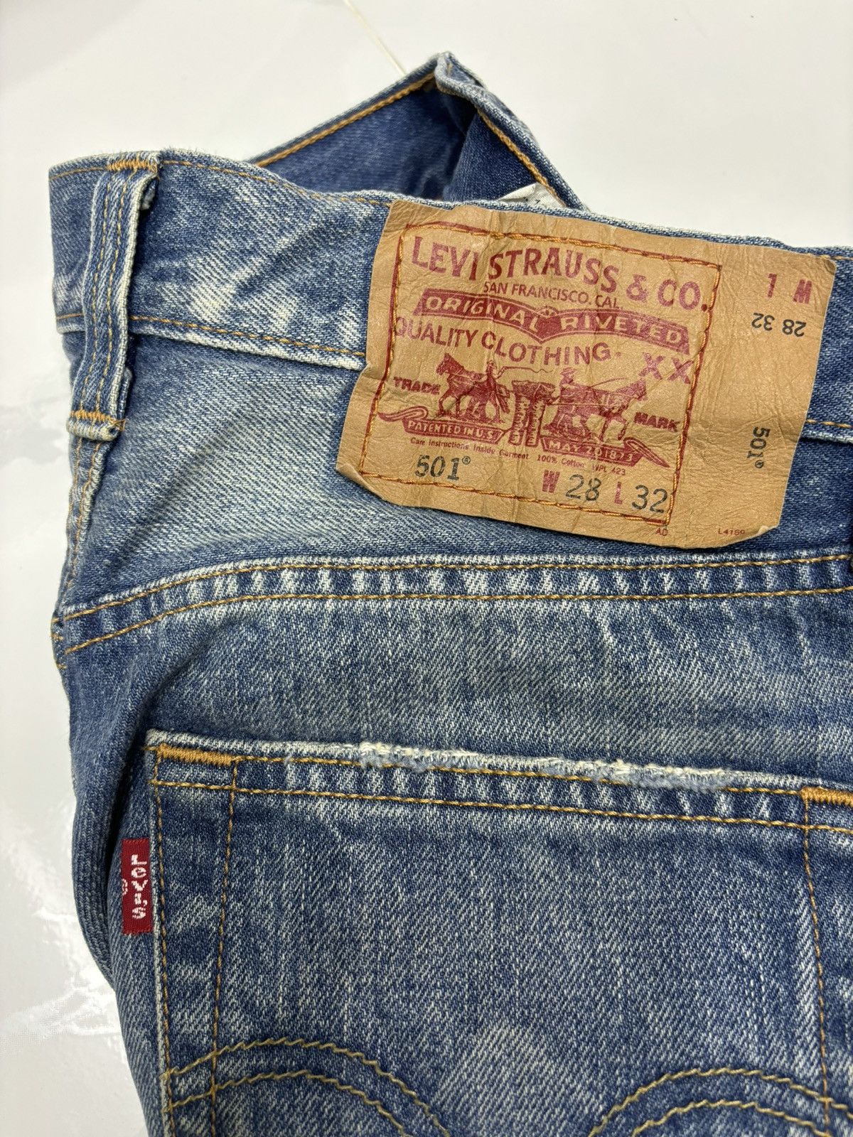Japanese Brand × Levi's × Vintage VINTAGE LEVIS 501 BUTTON FLY STRAIGHT LEG DENIM JEANS Size US 28 / EU 44 - 11 Thumbnail