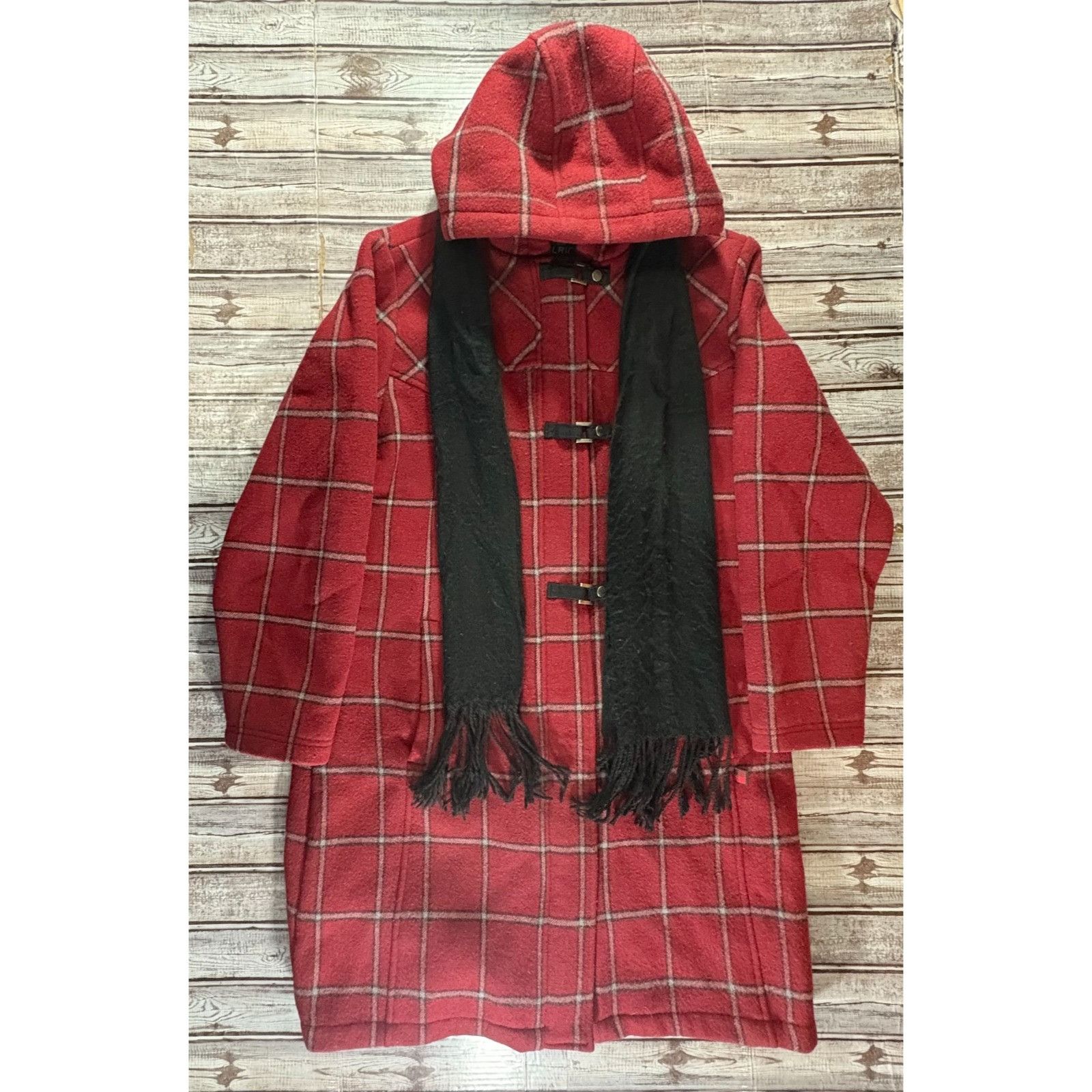 Woolrich Wool blend Hooded Toggle Duffle Coat sz Large color
