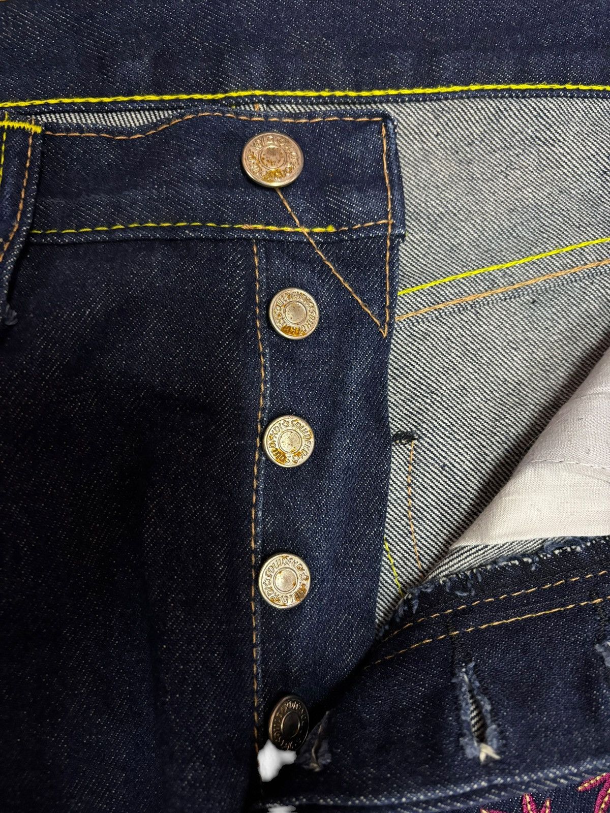 Japanese Brand × Kings Of Indigo × Seditionaries 🔥RARE🔥 Soul Of Koi Embroidered KOI Fish Denim Jeans Size US 30 / EU 46 - 9 Thumbnail