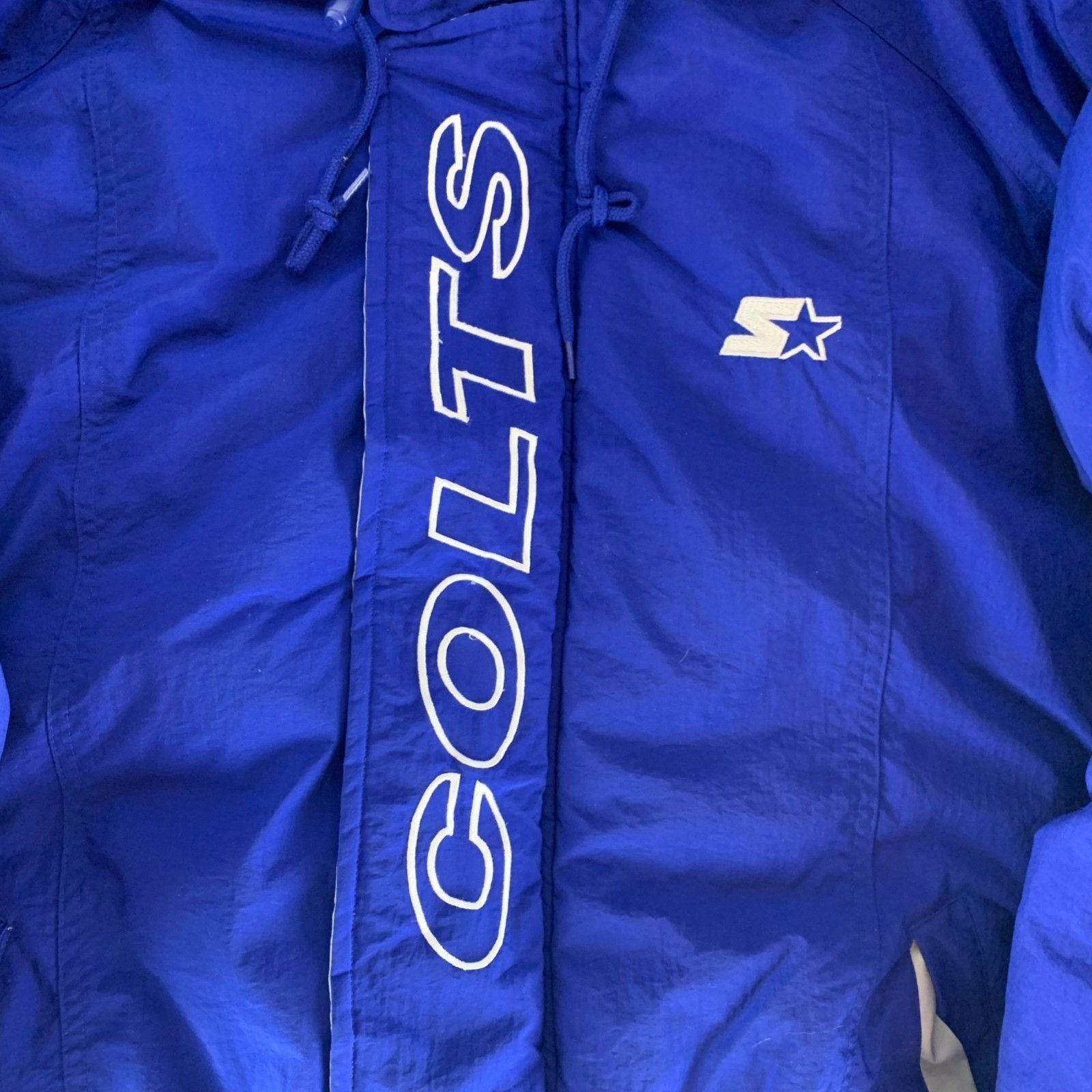 Starter Indianapolis Colts NFL Vintage Blue Starter Hooded Jacket Size US L / EU 52-54 / 3 - 2 Thumbnail