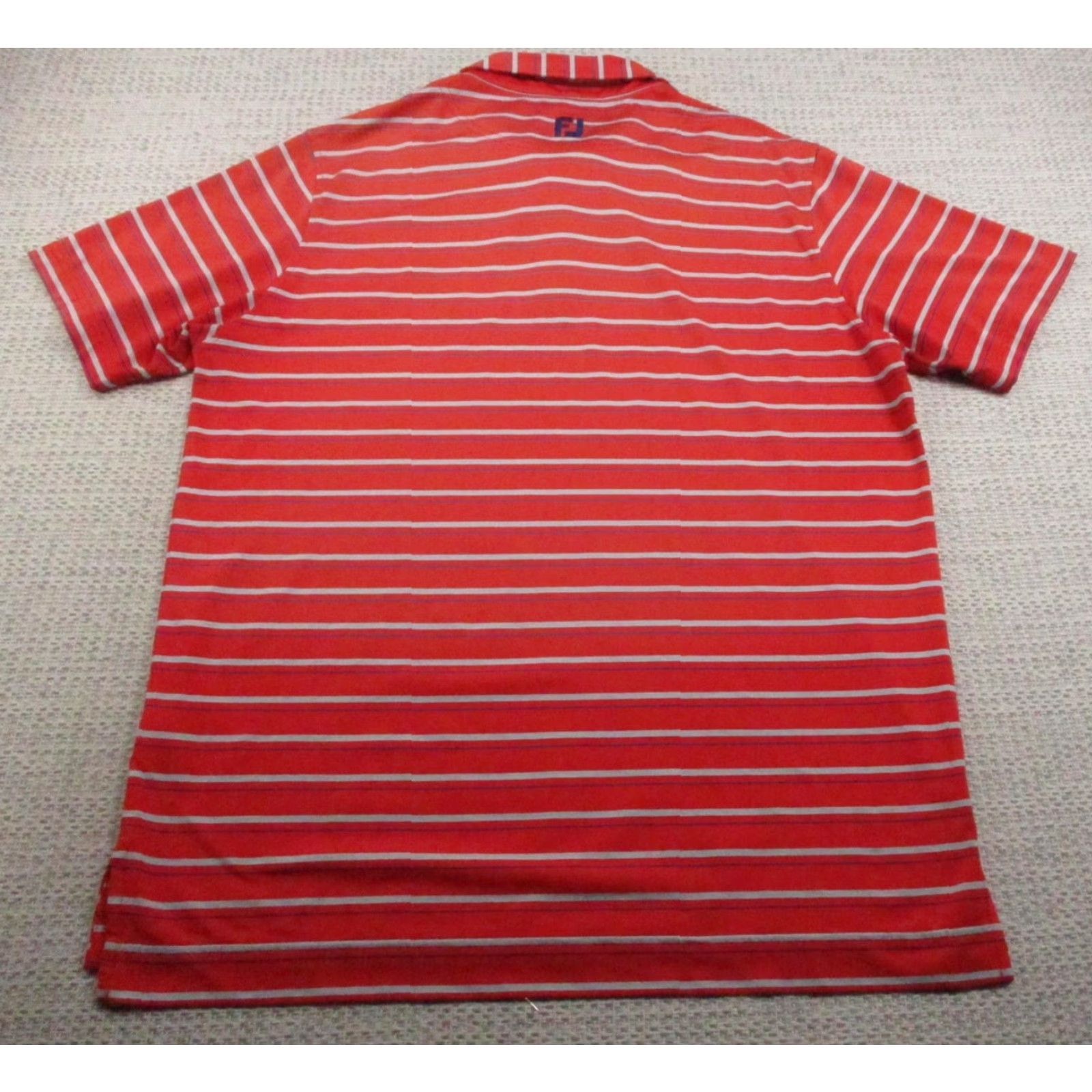 Footjoy FootJoy Polo Shirt Mens Large Red White Blue Stripe Performance Golf FJ Stretch Shirt Size US L / EU 52-54 / 3 - 7 Thumbnail