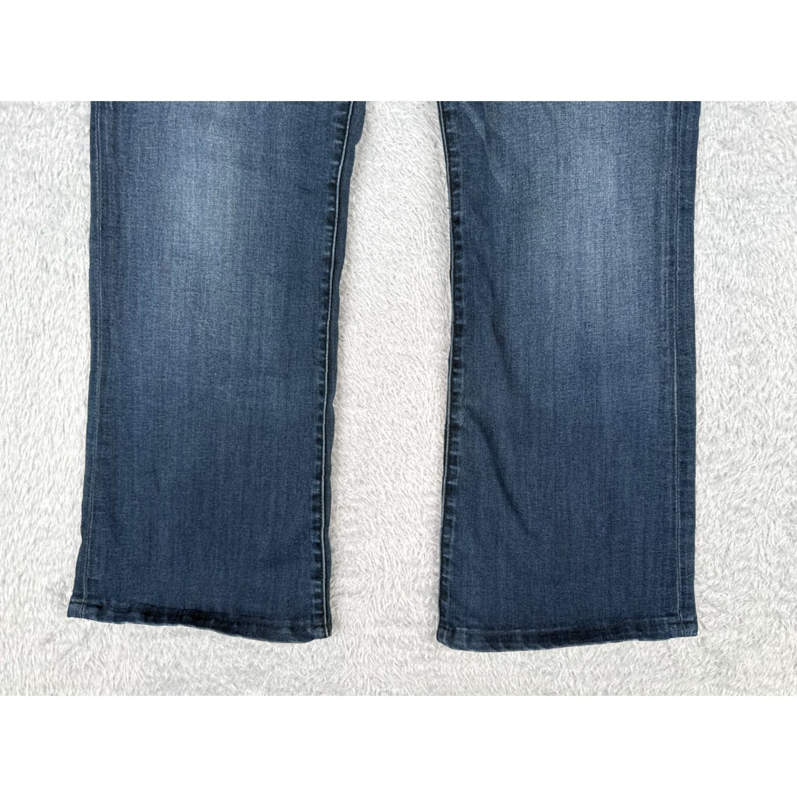 Vintage KUT from the Kloth Jeans Women's 10 Blue Denim Mid Rise Boot 30x28 Regular Stretch Distressed Embroidered Logo Size 27" / US 4 / IT 40 - 2 Thumbnail