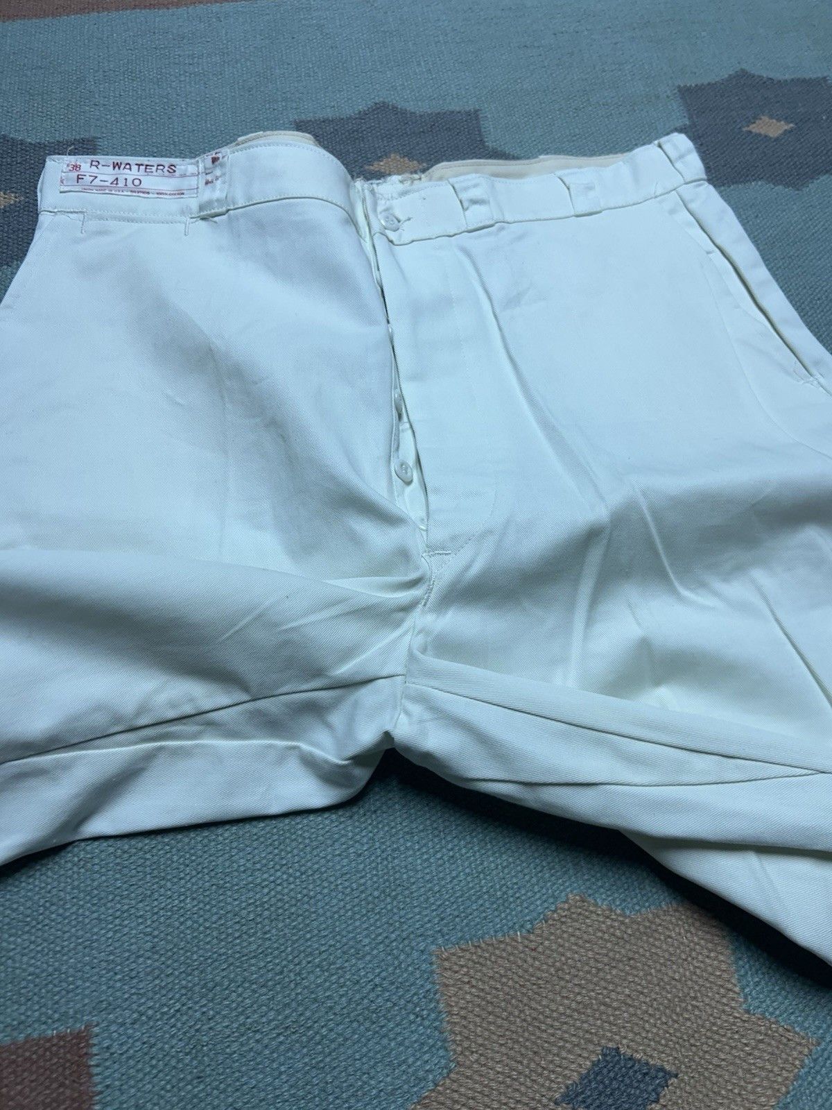 Vintage Vtg 40s cotton chino work pants milkman button fly NOS 37x31 Size US 37 - 6 Thumbnail
