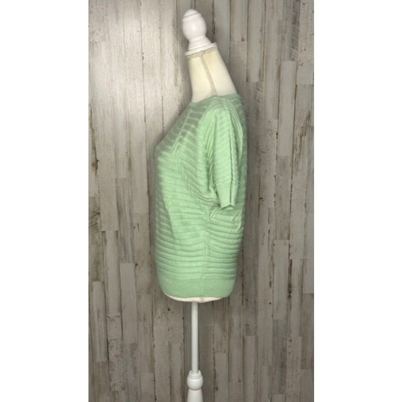 DKNY DKNY Women's XS Mint Green Geometric Short Sleeve Sweater Size XS / US 0-2 / IT 36-38 - 3 Thumbnail