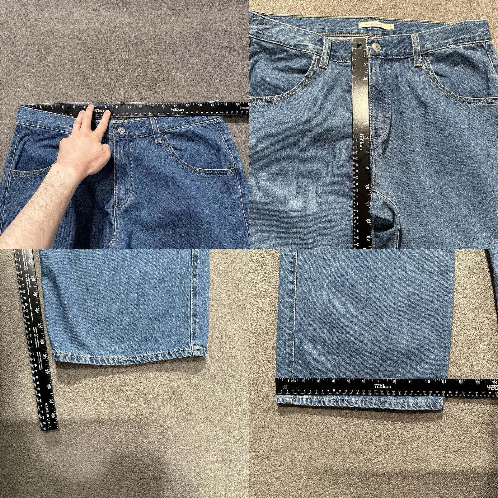 Levi's Levi's Jeans Womens 31 Blue Denim Cargo Pocket 90s Y2K Festival Relaxed Straight Mens Womens Girls Size 24" / US 00 / IT 34 - 9 Thumbnail