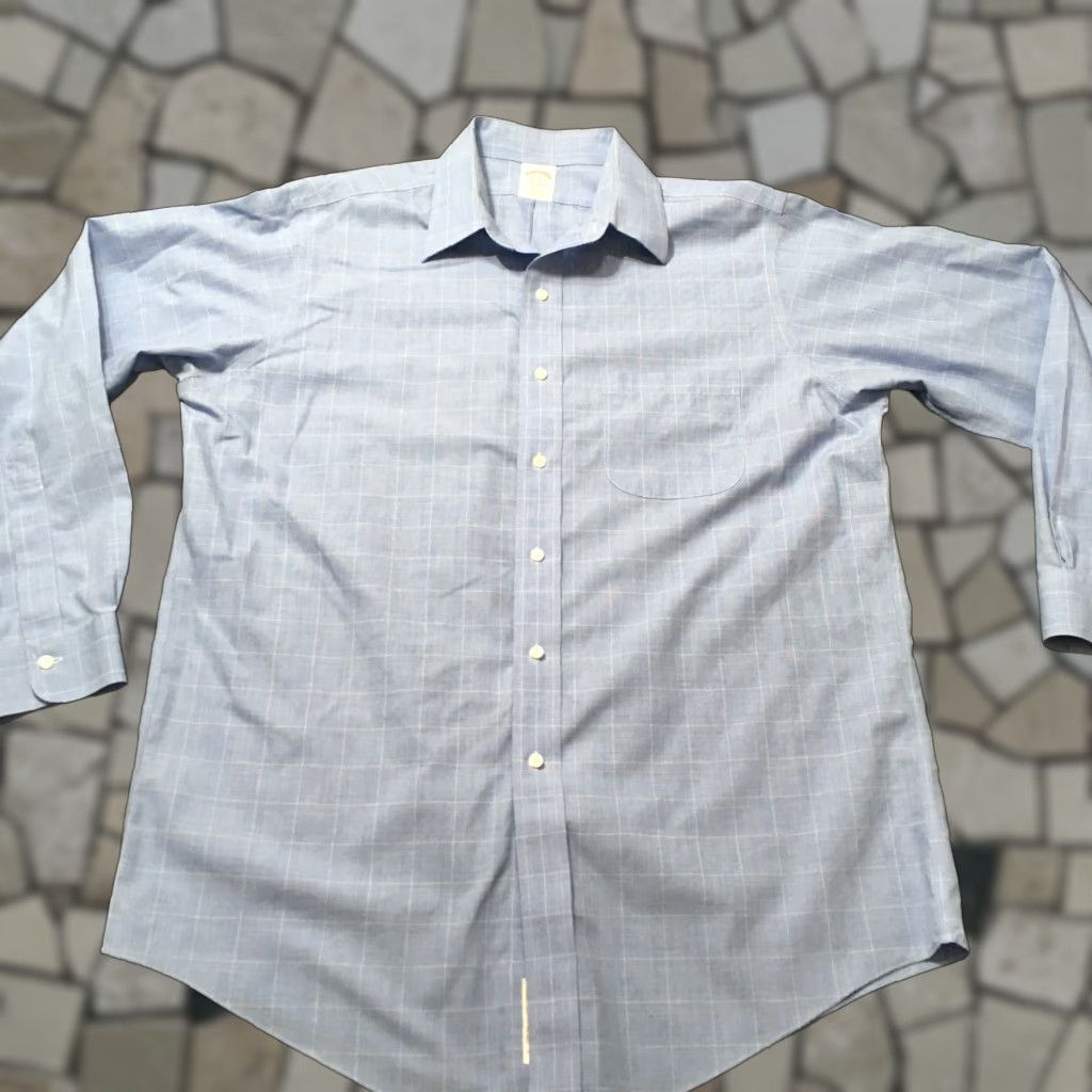 Brooks Brothers BROOKS BROTHERS Men's BLUE Non Iron Dress Shirt Size 16 34 Pattern Check Collar Button-Down Regular White? Size US L / EU 52-54 / 3 - 1 Thumbnail