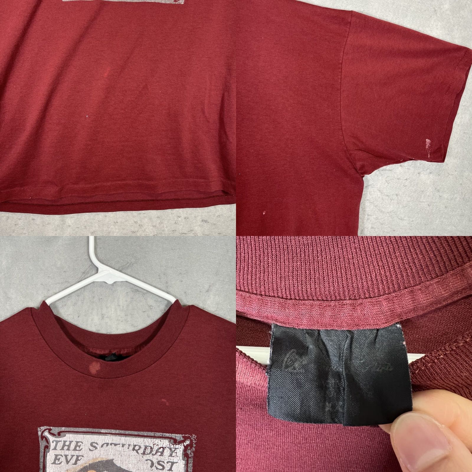 Vintage VINTAGE The Saturday Evening Post Magazine T Shirt Mens 2XL Maroon 80s Crew Neck Short Sleeve Graphic Print Regular Vintage 7/10 Size US XXL / EU 58 / 5 - 8 Thumbnail