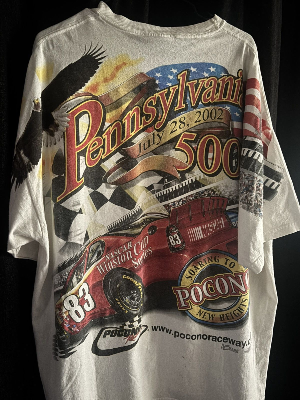 Vintage 2002 NASCAR Pocono Raceway T-shirt tshirt Size US XL / EU 56 / 4 - 2 Thumbnail