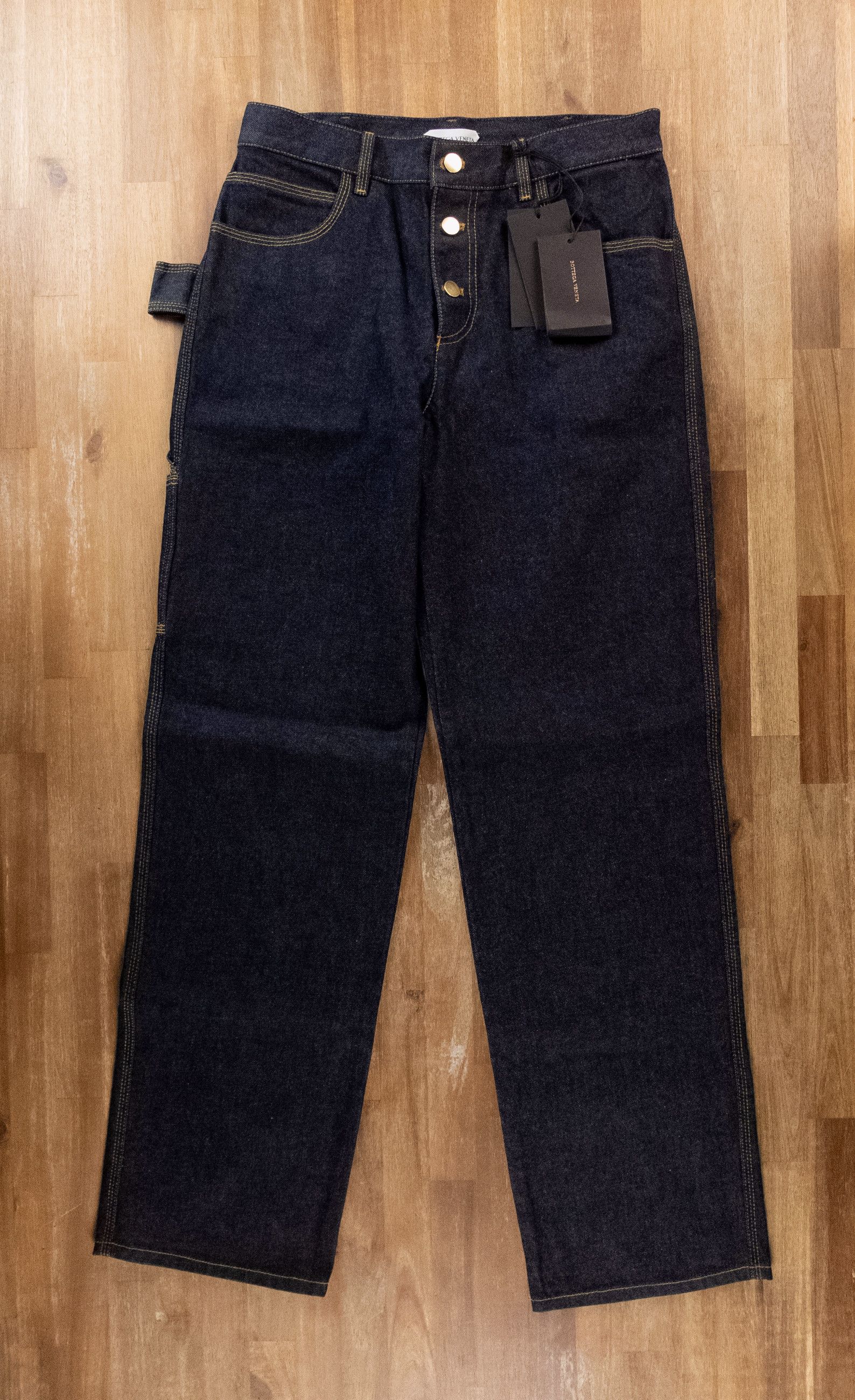 Bottega Veneta BOTTEGA VENETA navy blue straight leg jeans 40 IT / 4 US Size 27" / US 4 / IT 40 - 1 Thumbnail