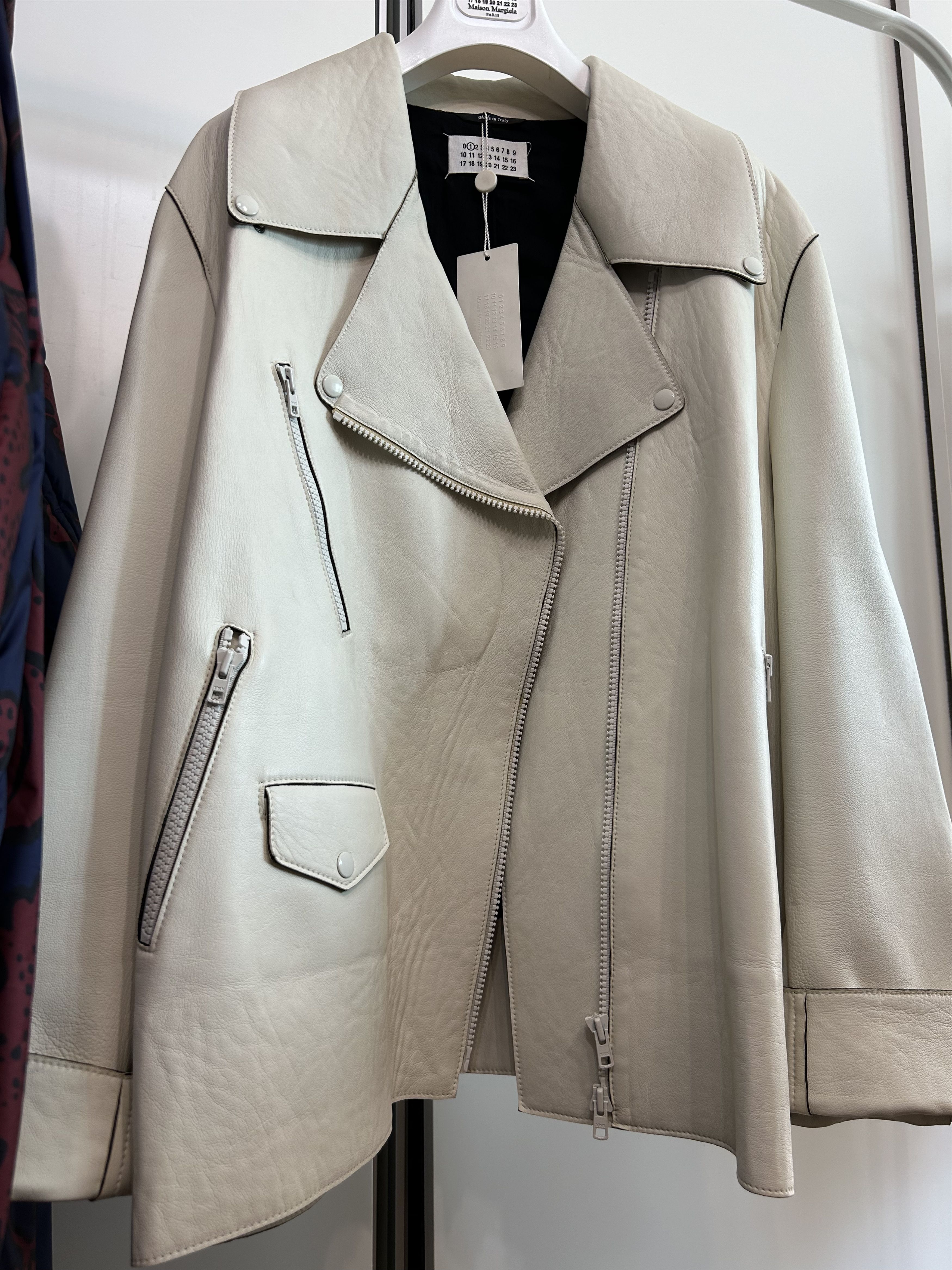 Maison Margiela MAISON MARGIELA White Leather Jacket (17FW) Size US M / EU 48-50 / 2 - 6 Thumbnail