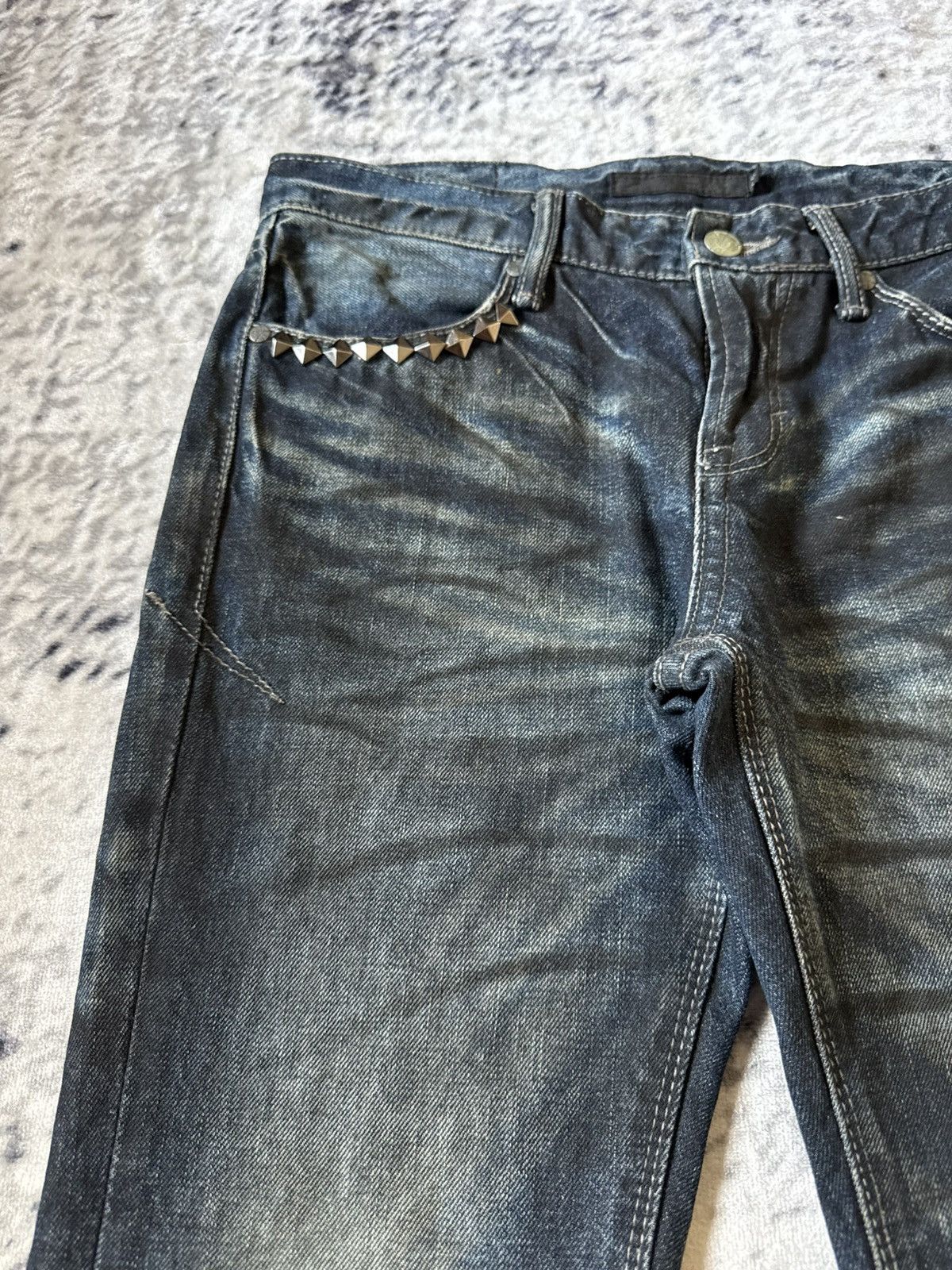 GOSTAR DE FUGA Fuga Japan Shadow Wash Coated Claw Mark Flared Jeans Size US 30 / EU 46 - 4 Thumbnail