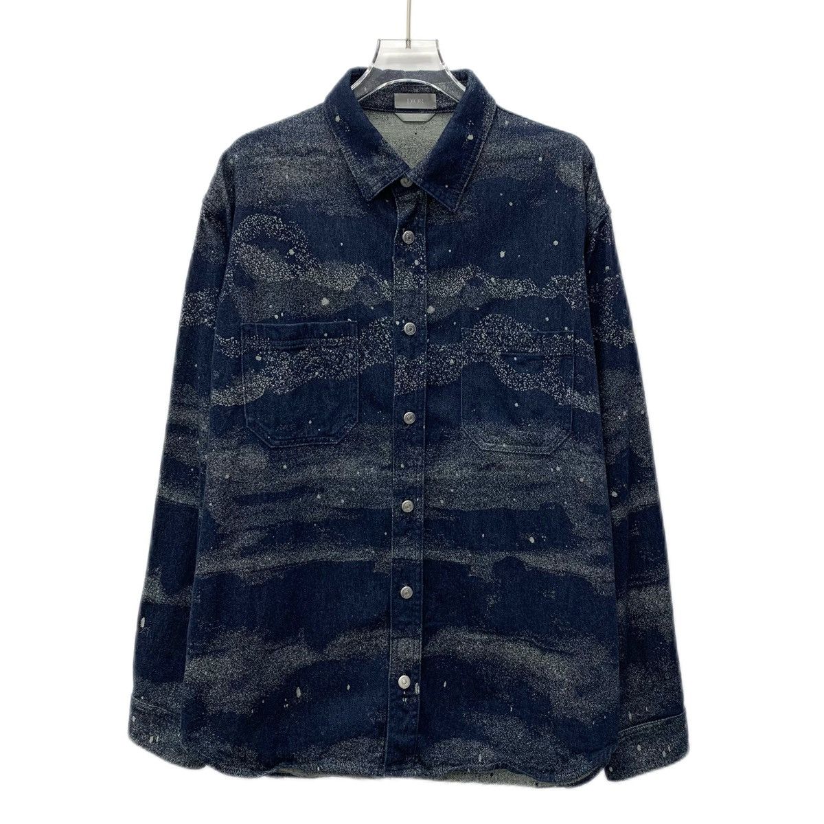 Dior Dior Navy Star Pattern Lapel Long Sleeve Denim Shirt K26WX Size US XS / EU 42 / 0 - 1 Thumbnail