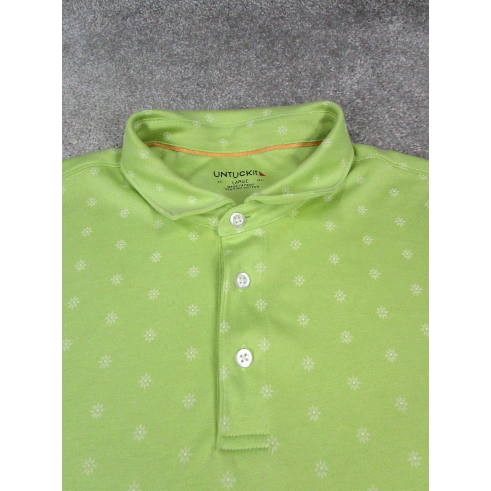 UNTUCKit UNTUCKit Polo Shirt Mens L Green White Golf Polo Shirt Mens L Green White Golf Size US L / EU 52-54 / 3 - 2 Thumbnail
