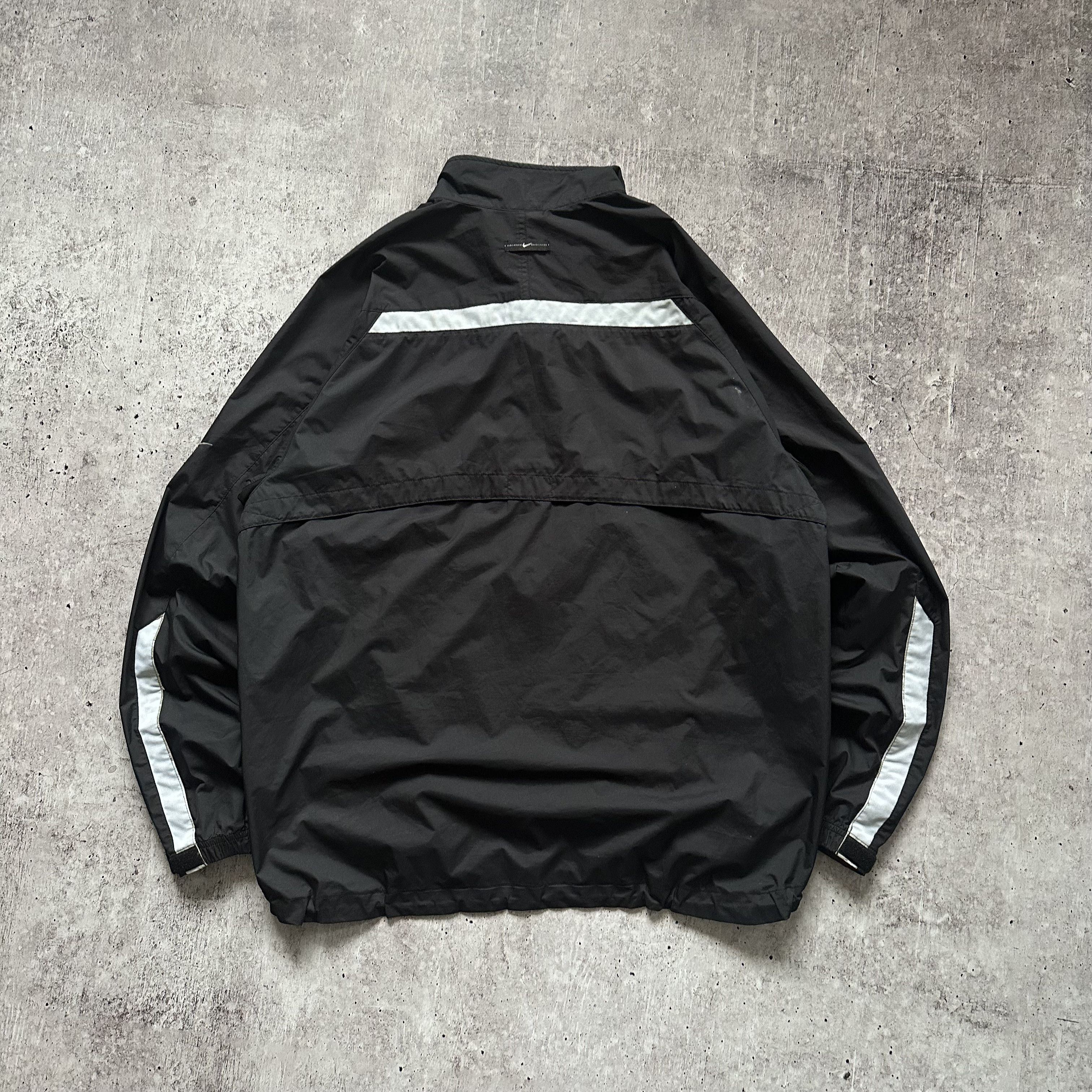 Nike × Vintage Nike y2k Vintage Swoosh Logo Nylon Drill Track Jacket Size US XL / EU 56 / 4 - 12 Thumbnail