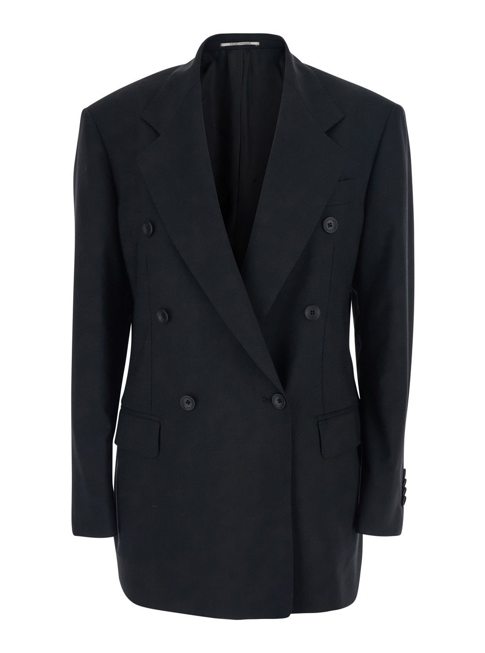 Tagliatore Black Double Breasted Jacket with Classic Lapels in Wool Woman Size M / US 6-8 / IT 42-44 - 1 Thumbnail