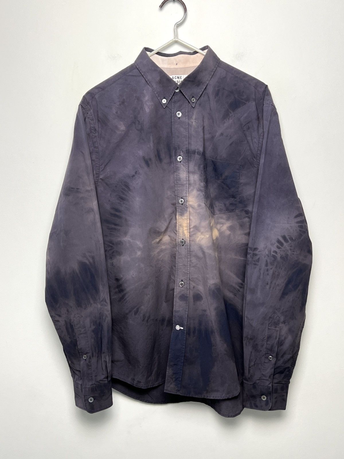 image of Acne Studios x Vintage Acne Y2K Vintage Shirt 1/1 Bleached Tie Dye in Purple, Men's (Size Medium)