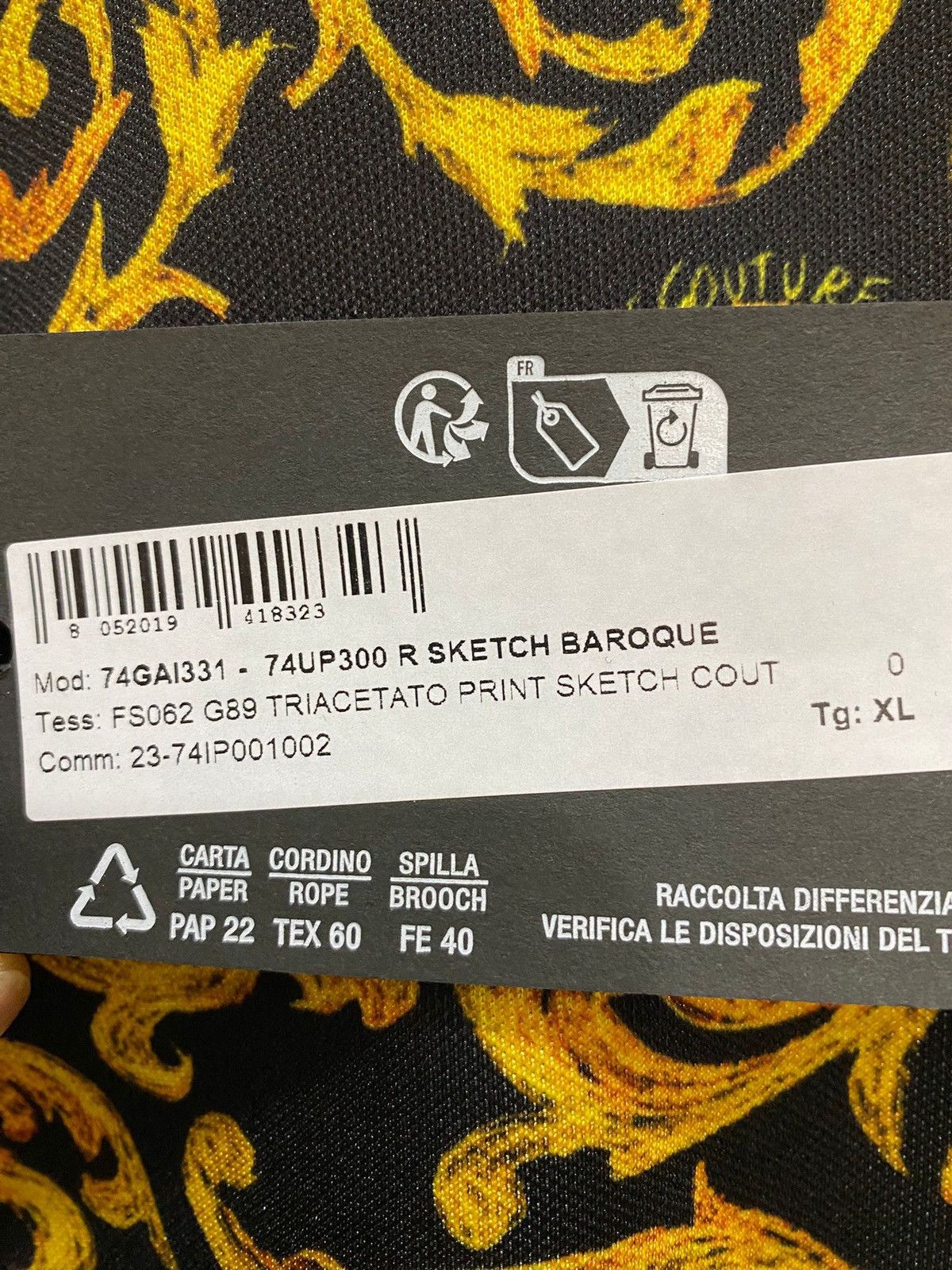 Versace Jeans Couture Versace Jeans Culture Tricetato Print Sketch Cori XL, new Size US XL / EU 56 / 4 - 10 Thumbnail