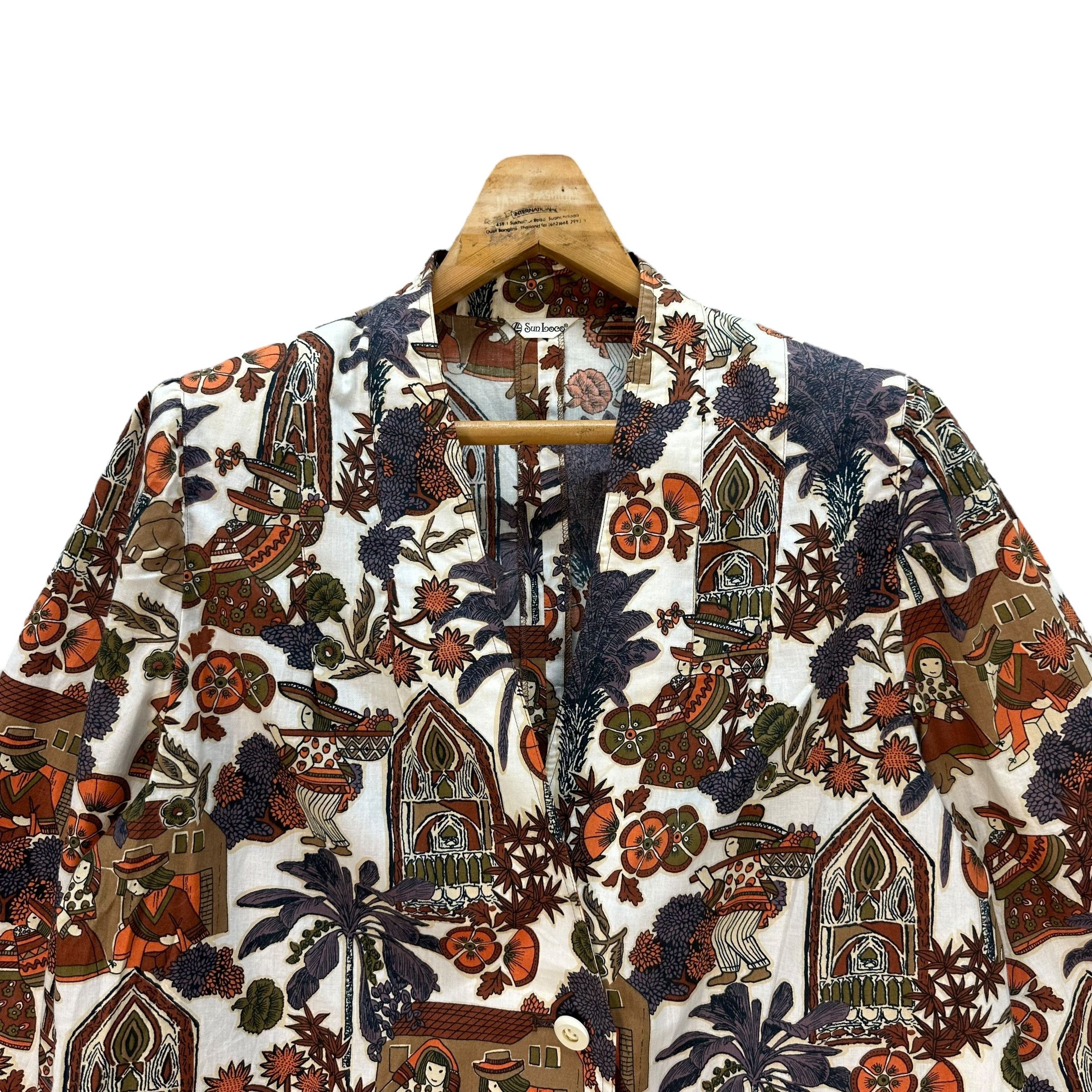 Japanese Brand SUN BOCO MOTIF DESIGN FULLPRINT CASUAL JACKET #8998-46 Size L / US 10 / IT 46 - 2 Thumbnail