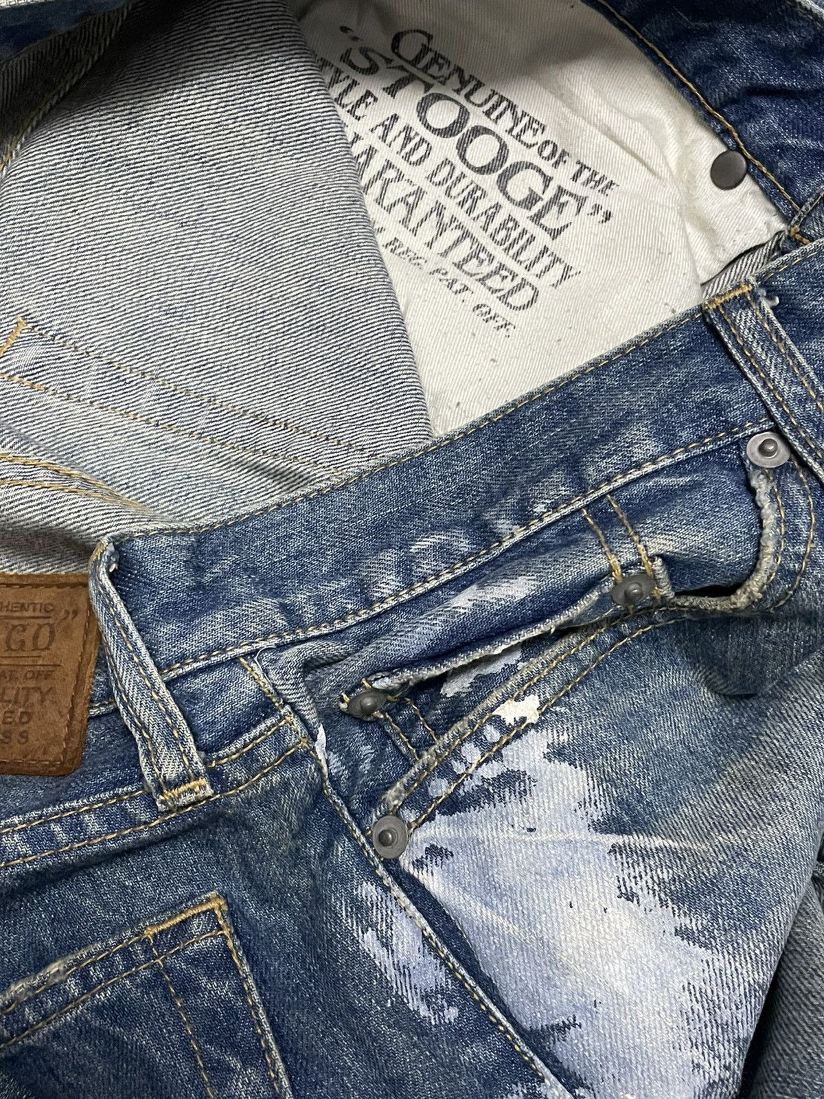Hysteric Glamour VINTAGE STOOGE & CO JAPAN DESIGNER 90S SPLASH STYLE OG DENIM Size US 32 / EU 48 - 17 Thumbnail