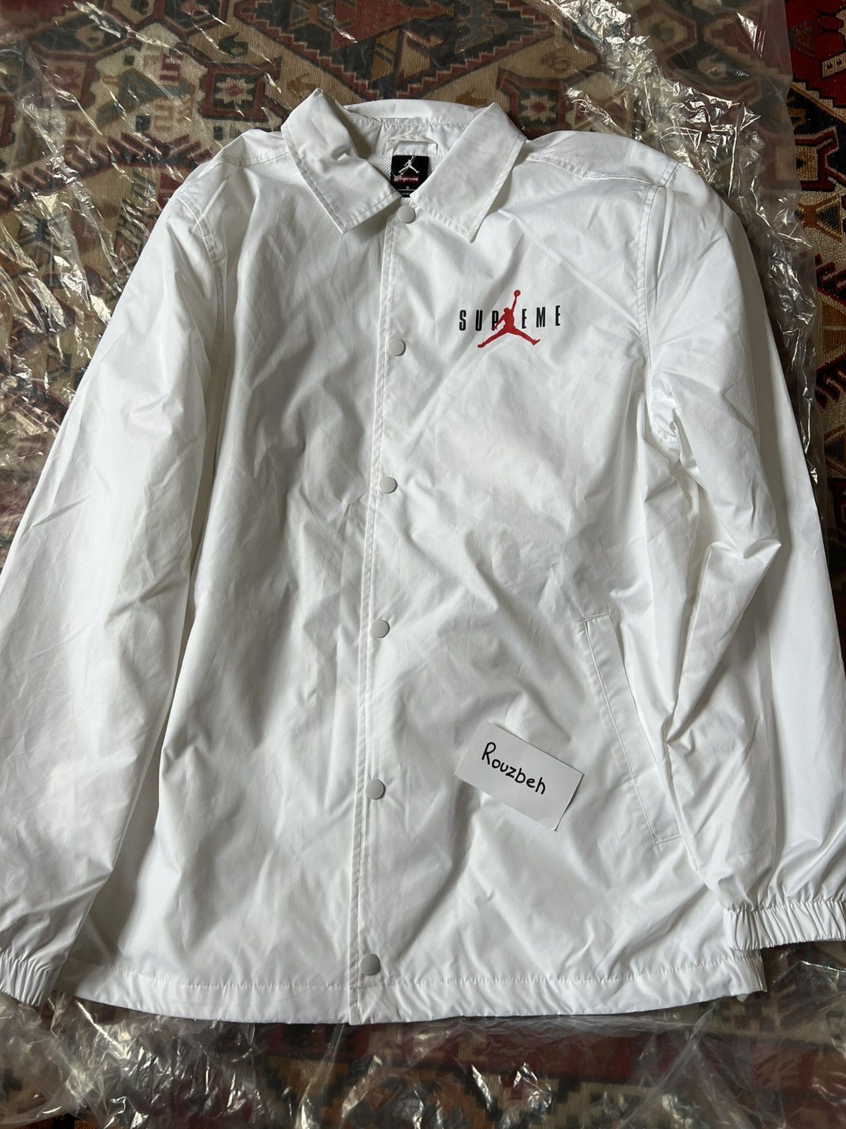Jordan Brand × Supreme Supreme x Jordan Coaches Jacket White FW15 Size US L / EU 52-54 / 3 - 1 Thumbnail