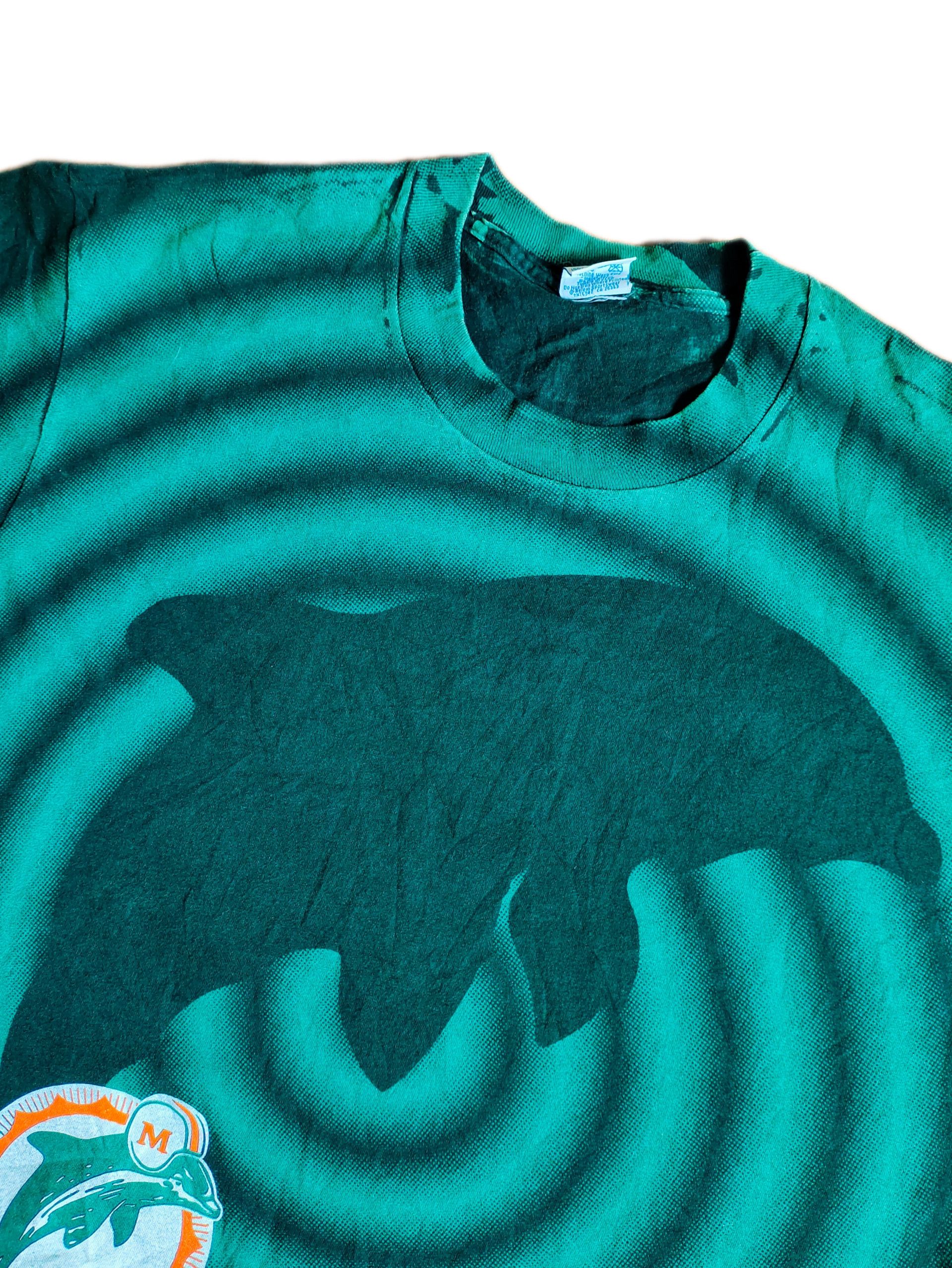 NFL × Salem Sportswear × Vintage Rare Vintage Miami Dolphins Shadow 90's T-shirt Size US L / EU 52-54 / 3 - 3 Thumbnail