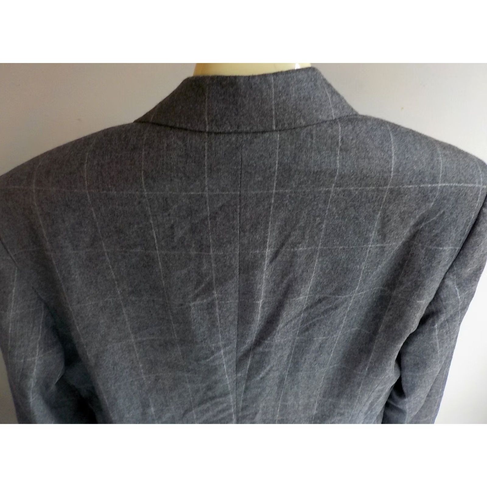 Paul Stuart VINTAGE Paul Stuart Blazer 3 Button Check Wool Gray White 38R Mens Size 38R - 4 Thumbnail