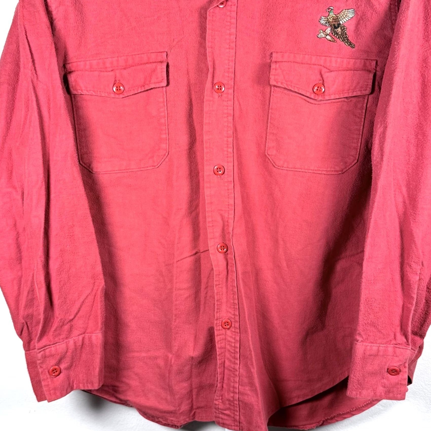 Vintage VTG Deerskin Melton Shirt Men Red Pheasants Embroidered Long Sleeve USA Made XL Size US XL / EU 56 / 4 - 5 Thumbnail