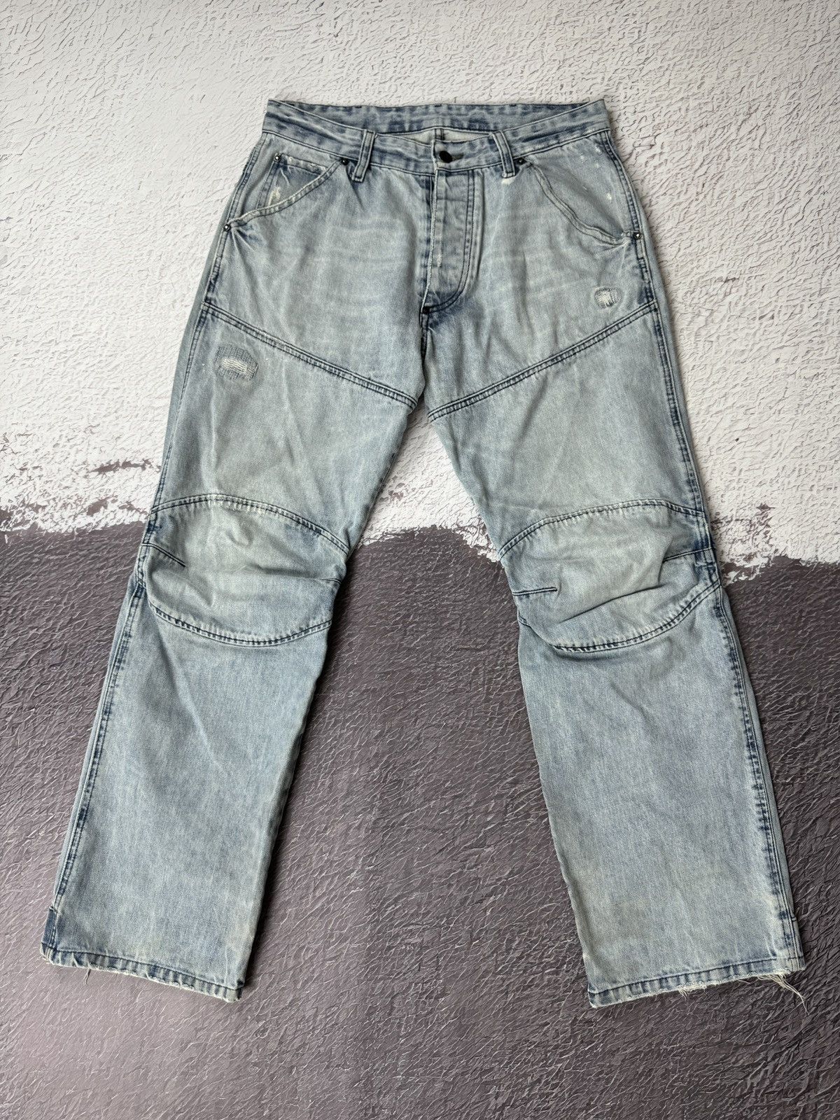G-Star G-Star Raw Elwood vintage light blue double knee denim jeans Size US 32 / EU 48 - 2 Thumbnail
