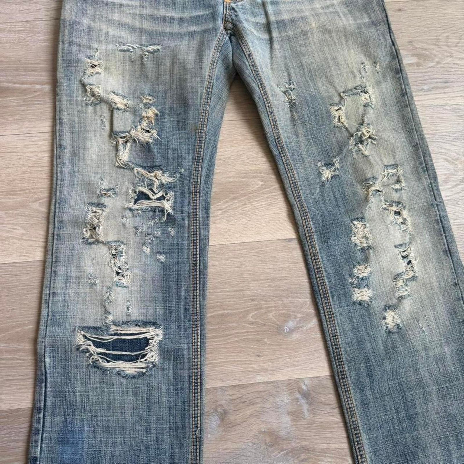 Dolce & Gabbana Dolce & Gabbana Distressed Straight Leg Denim Jeans y2k Size US 30 / EU 46 - 3 Thumbnail
