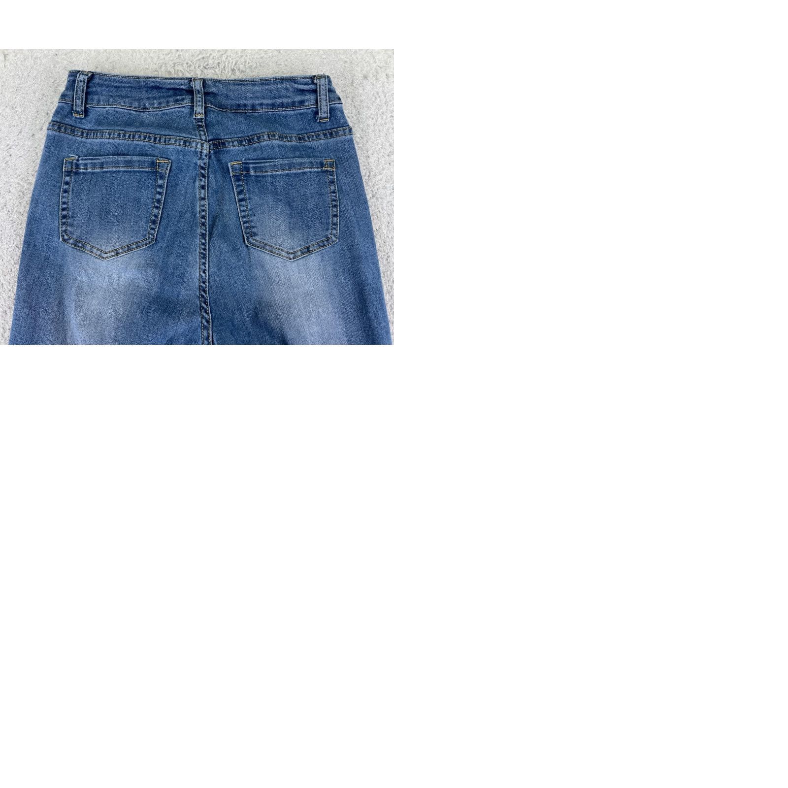 Vintage Pink Label Jeans Women Jeans 3 Blue Flared Distressed Cotton Blend 23x30 Vintage No 30 Inseam 30 Size 26" / US 2 / IT 38 - 10 Thumbnail
