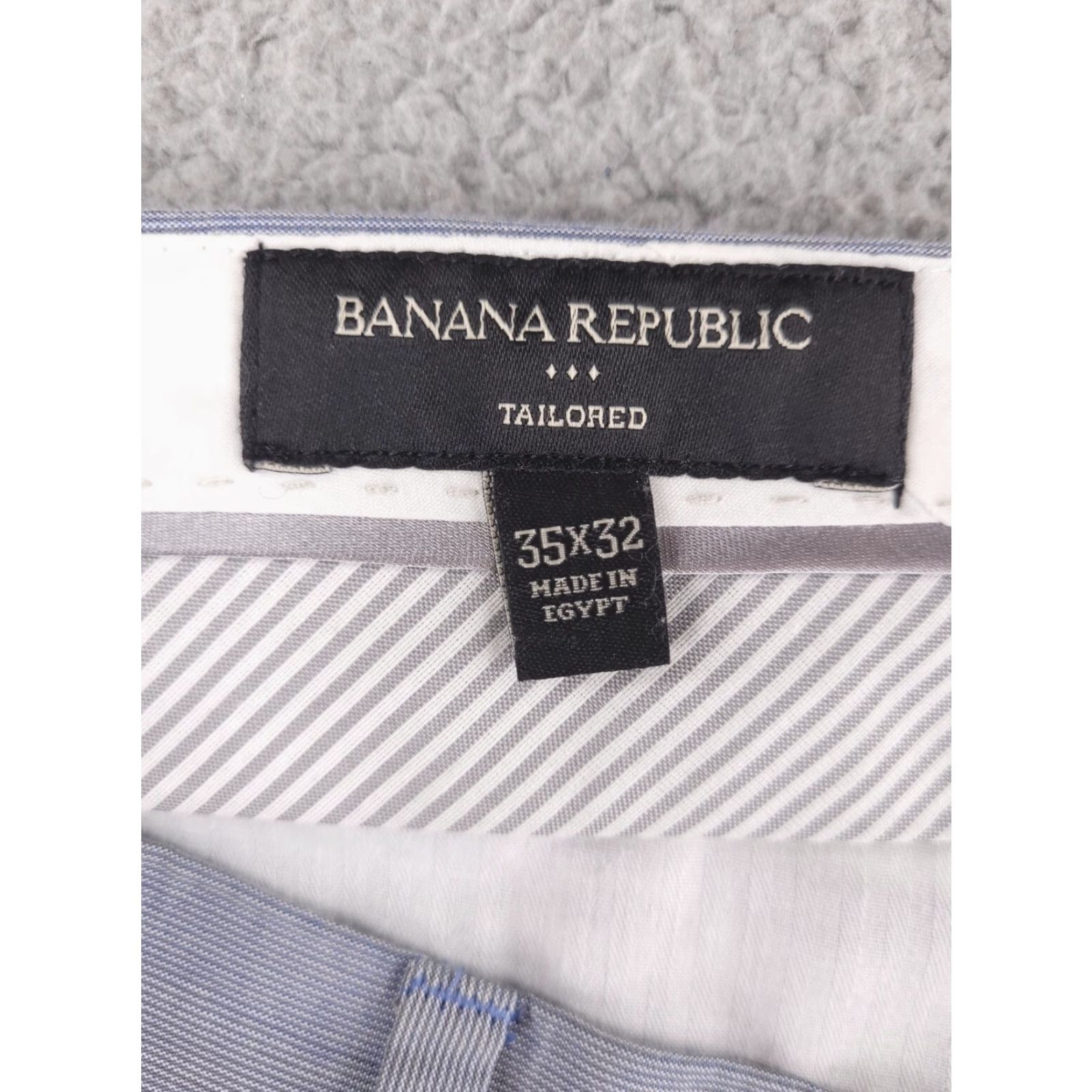 Banana Republic Banana Republic Blue Chino Pants Mens 35x31 Relaxed Fit Cotton Stripe Regular Size US 35 - 4 Thumbnail