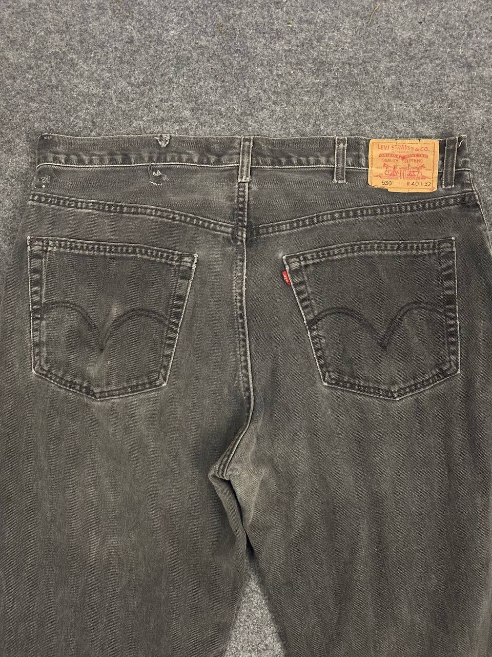 Levi's vintage levis 550 faded black relaxed fit distressed denim Size US 40 / EU 56 - 3 Thumbnail