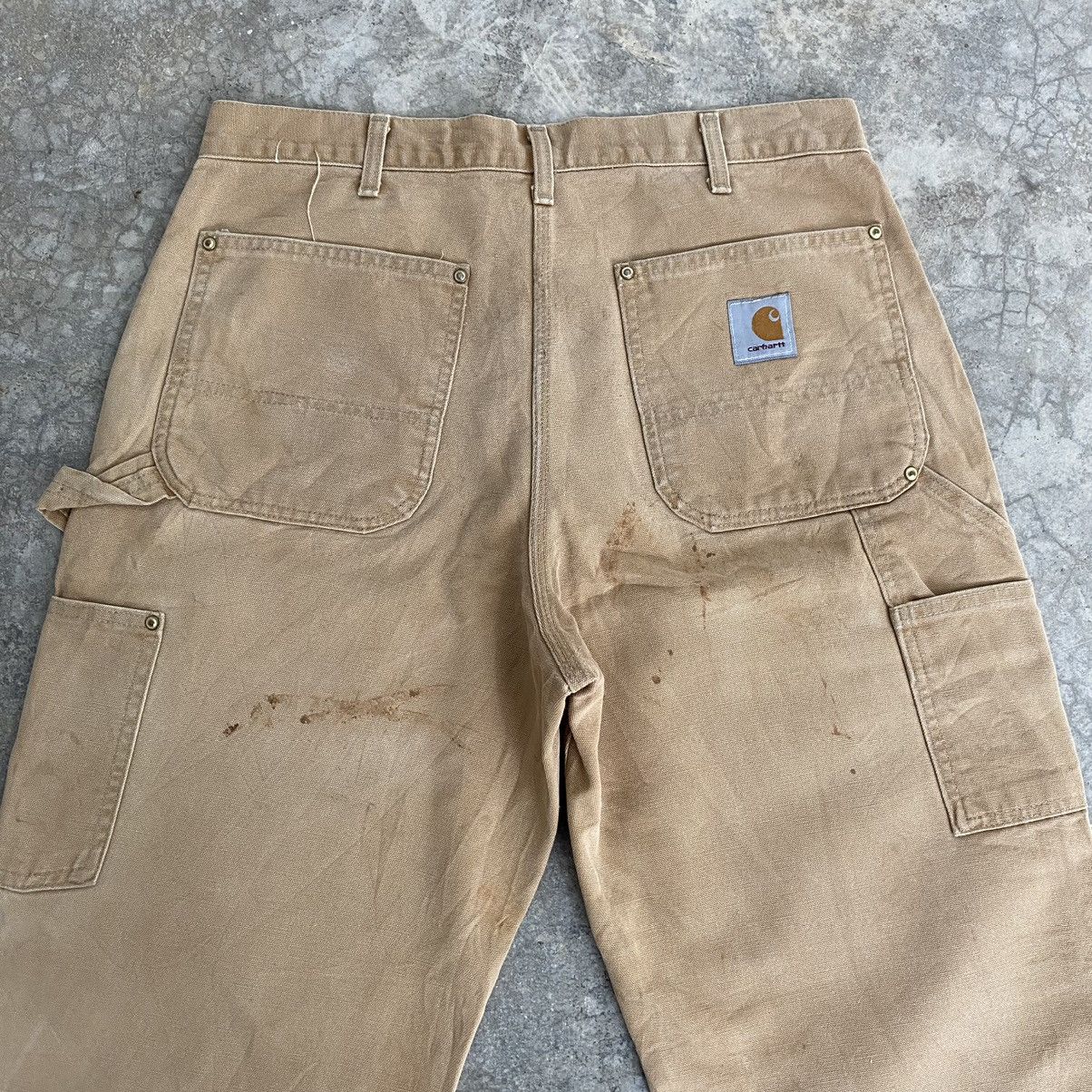 Carhartt VTG Carhartt Double Knee Faded Tan Dirty Carpenter Pants Size US 33 - 12 Thumbnail