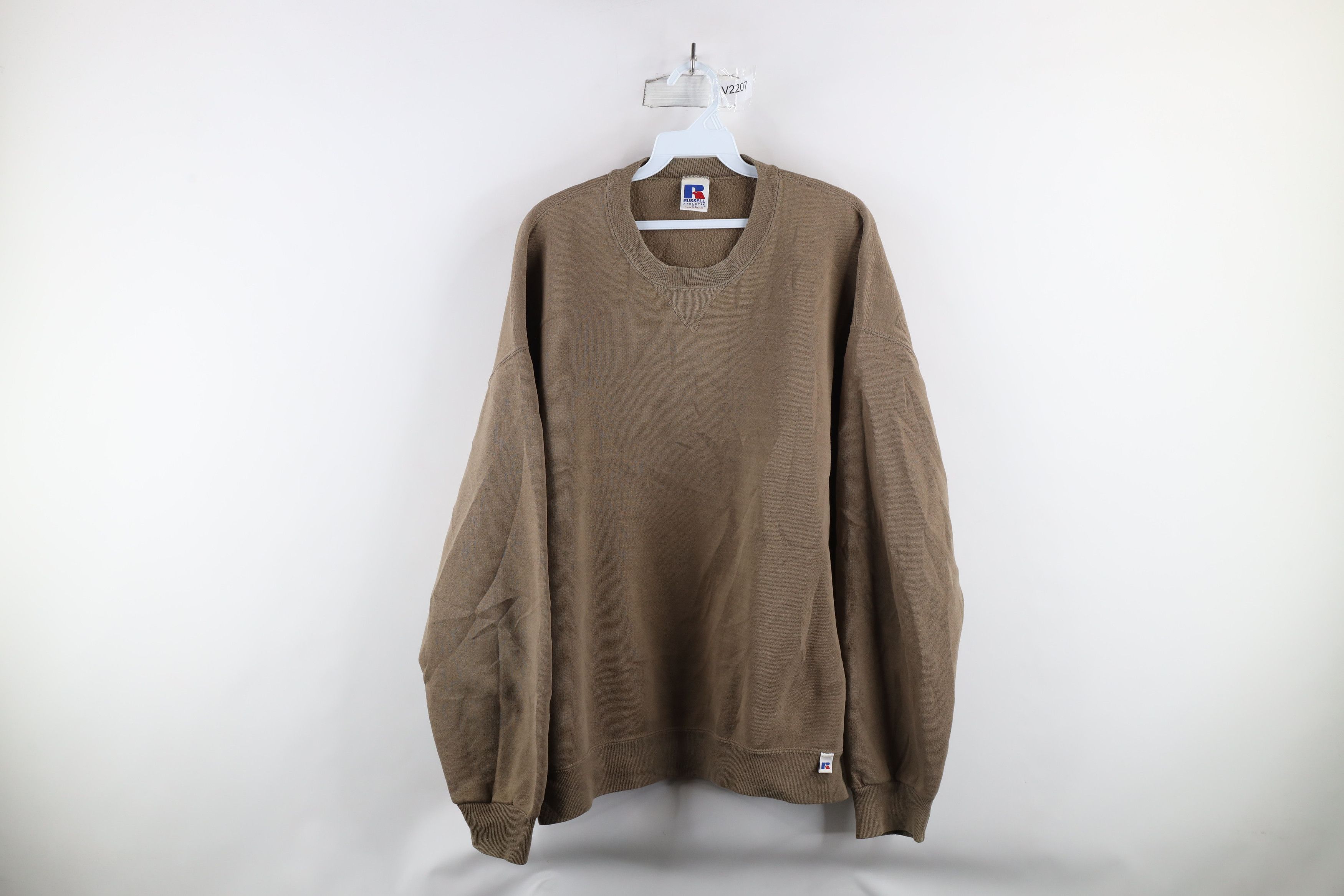 Russell Athletic × Vintage Vintage 90s Russell Athletic Blank Crewneck Sweatshirt Brown Size US XL / EU 56 / 4 - 1 Thumbnail