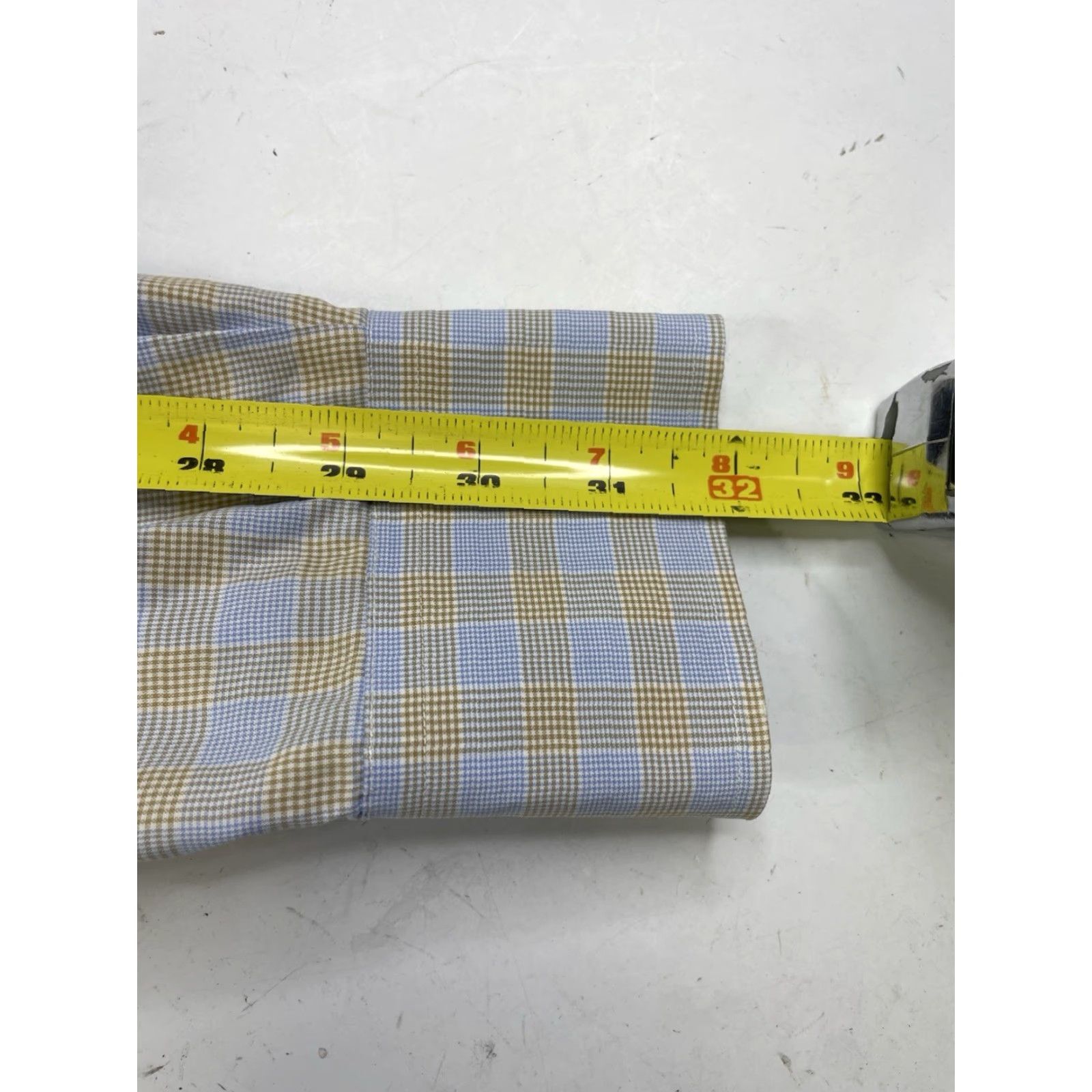 Sid Mashburn Sid Mashburn Dress Shirt Mens 16 35 Blue Yellow Plaid Checks Long Sleeve Cotton Regular Spread Collar Mens Size 42R - 3 Thumbnail