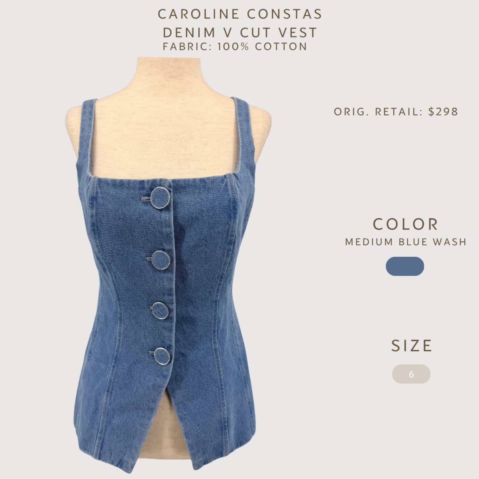 Other Caroline Constas Denim Corset Vest Top Medium Wash 6 Size M / US 6-8 / IT 42-44 - 2 Thumbnail