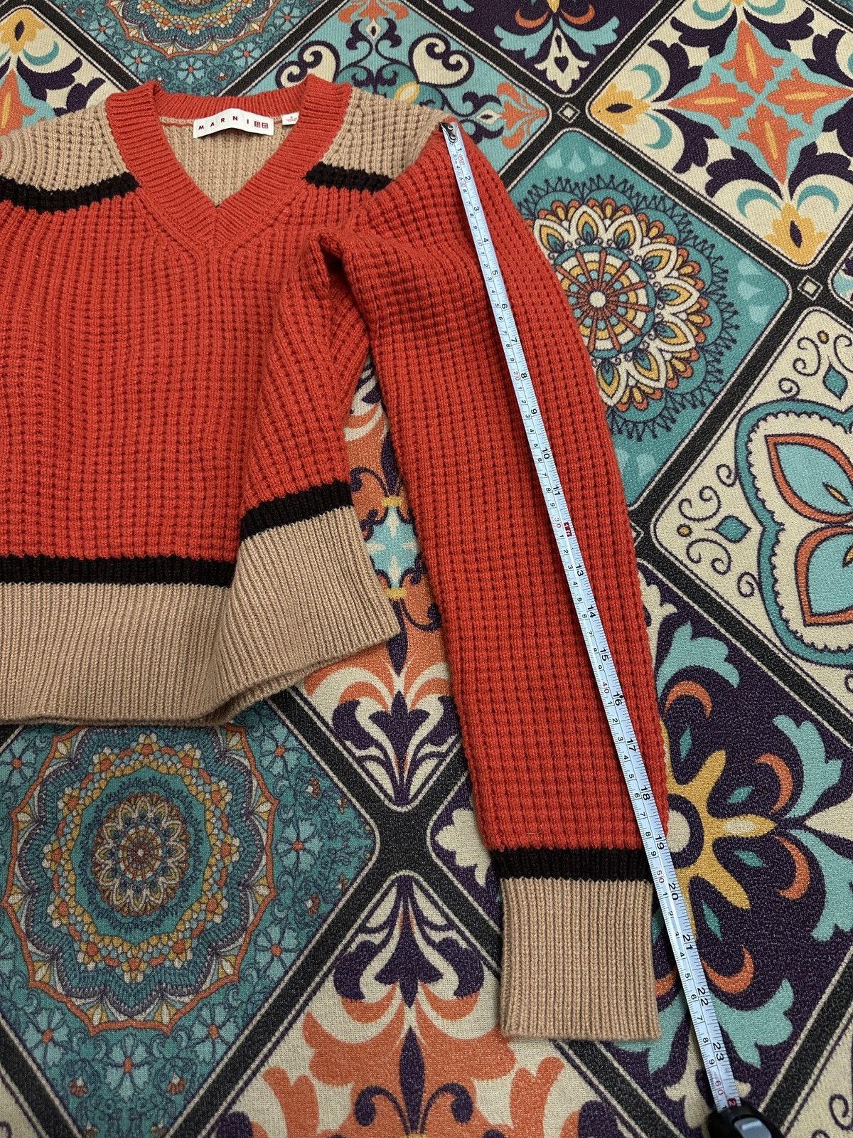 Marni × Uniqlo FW22 Marni x Uniqlo Orange Knitted V Neck Size US S / EU 44-46 / 1 - 5 Thumbnail