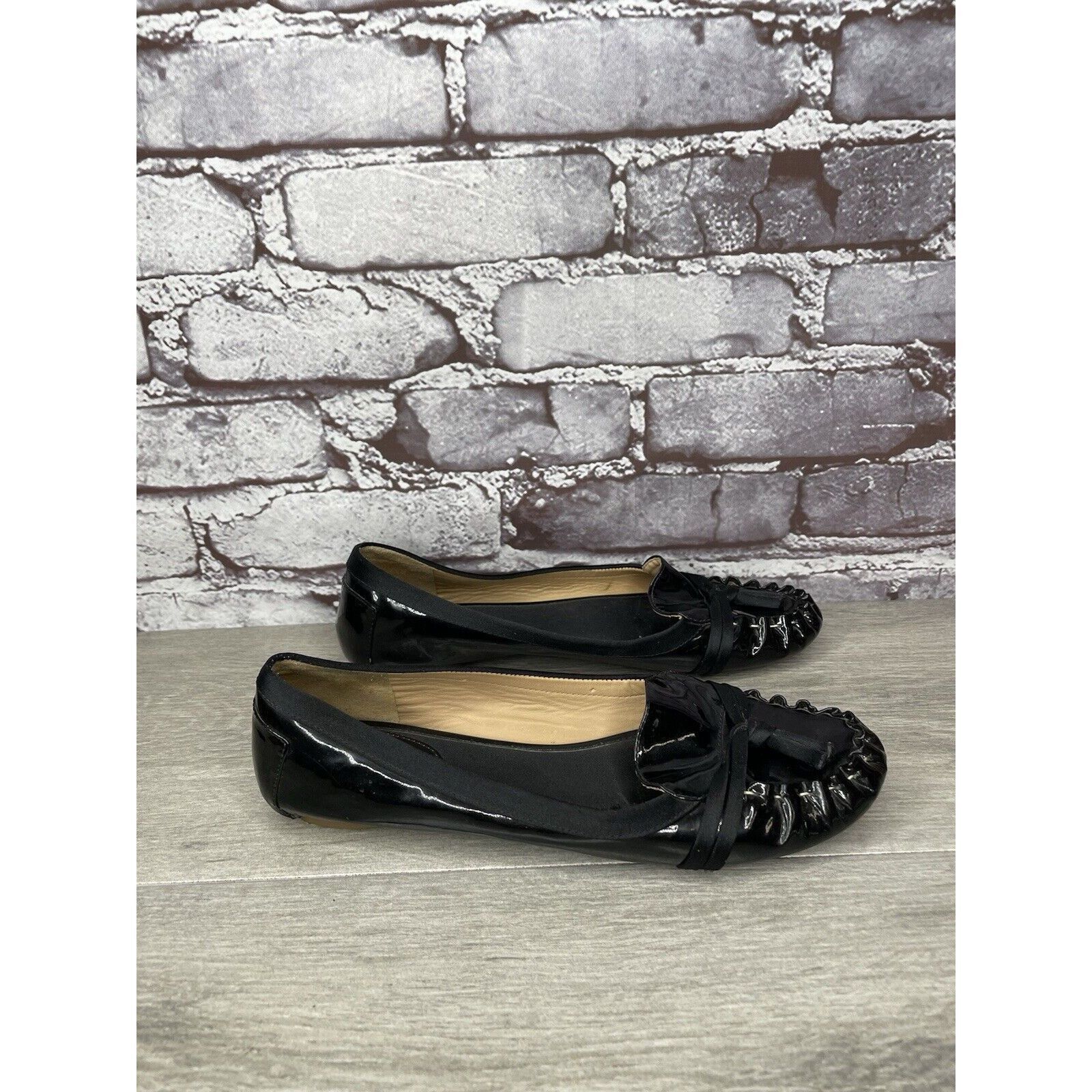 Kate Spade Kate Spade Black Patent Leather Slip On Bow Ballet Flats Sho Size US 6 / IT 36 - 8 Thumbnail