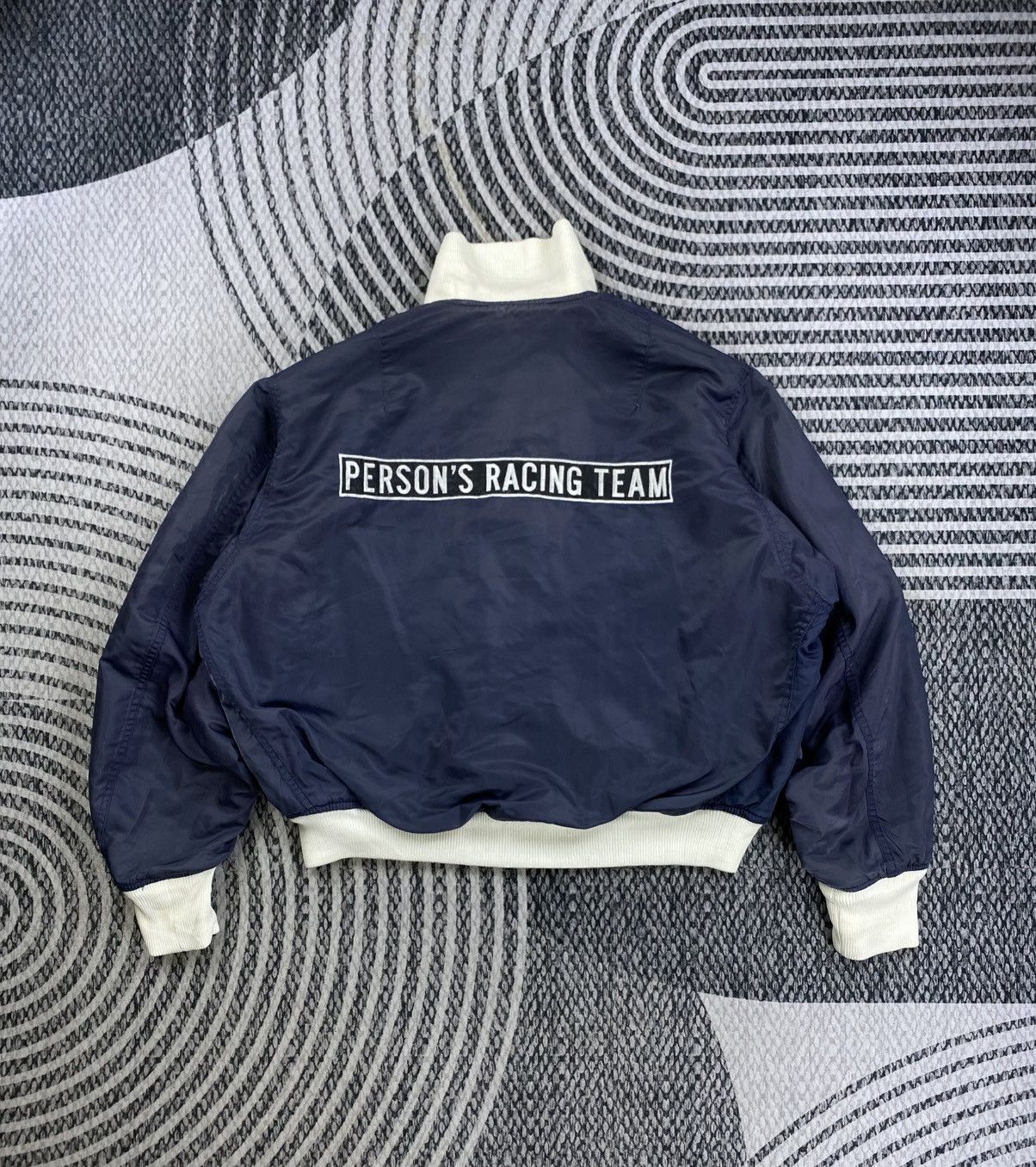 Vintage Vtg Person Racing Team Riversible Bomber Jacket With Patches Size US L / EU 52-54 / 3 - 4 Thumbnail