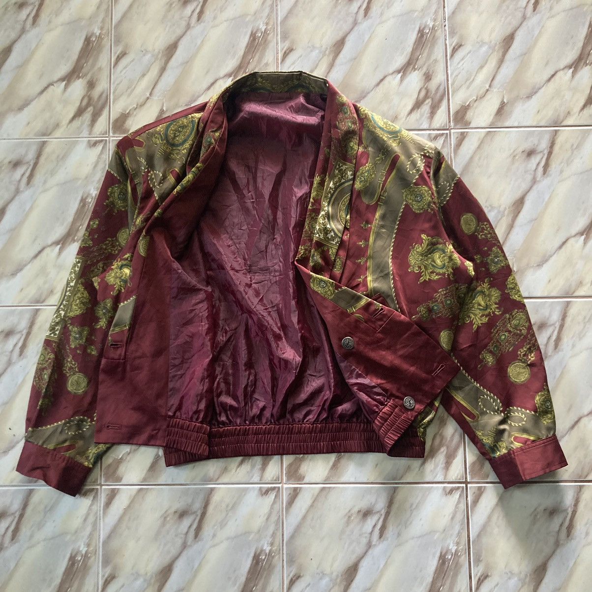 Japanese Brand UNBRANDED SATIN BOMBER JACKET INSPIRED HERMES Size XL / US 12-14 / IT 48-50 - 2 Thumbnail