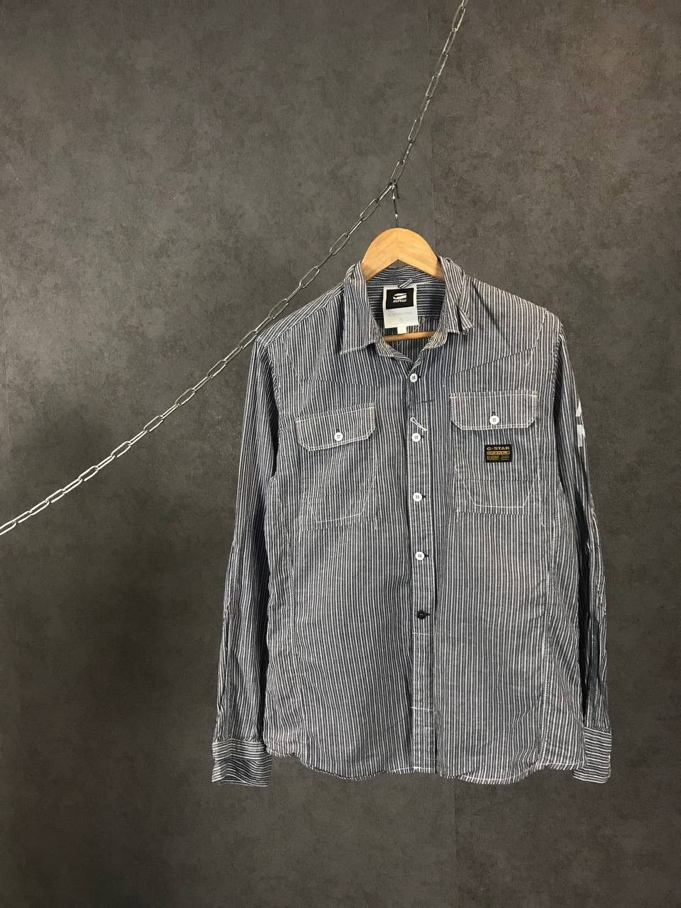 G-Star G Star Raw double pocket striped shirt Size US M / EU 48-50 / 2 - 1 Thumbnail