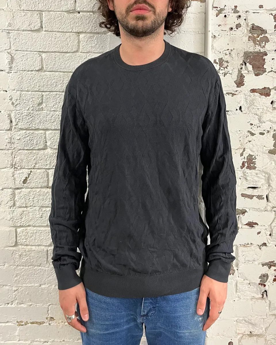Emporio Armani SS2020 Emporio Armani Black Diamond Pattern Sweater Size US L / EU 52-54 / 3 - 2 Thumbnail
