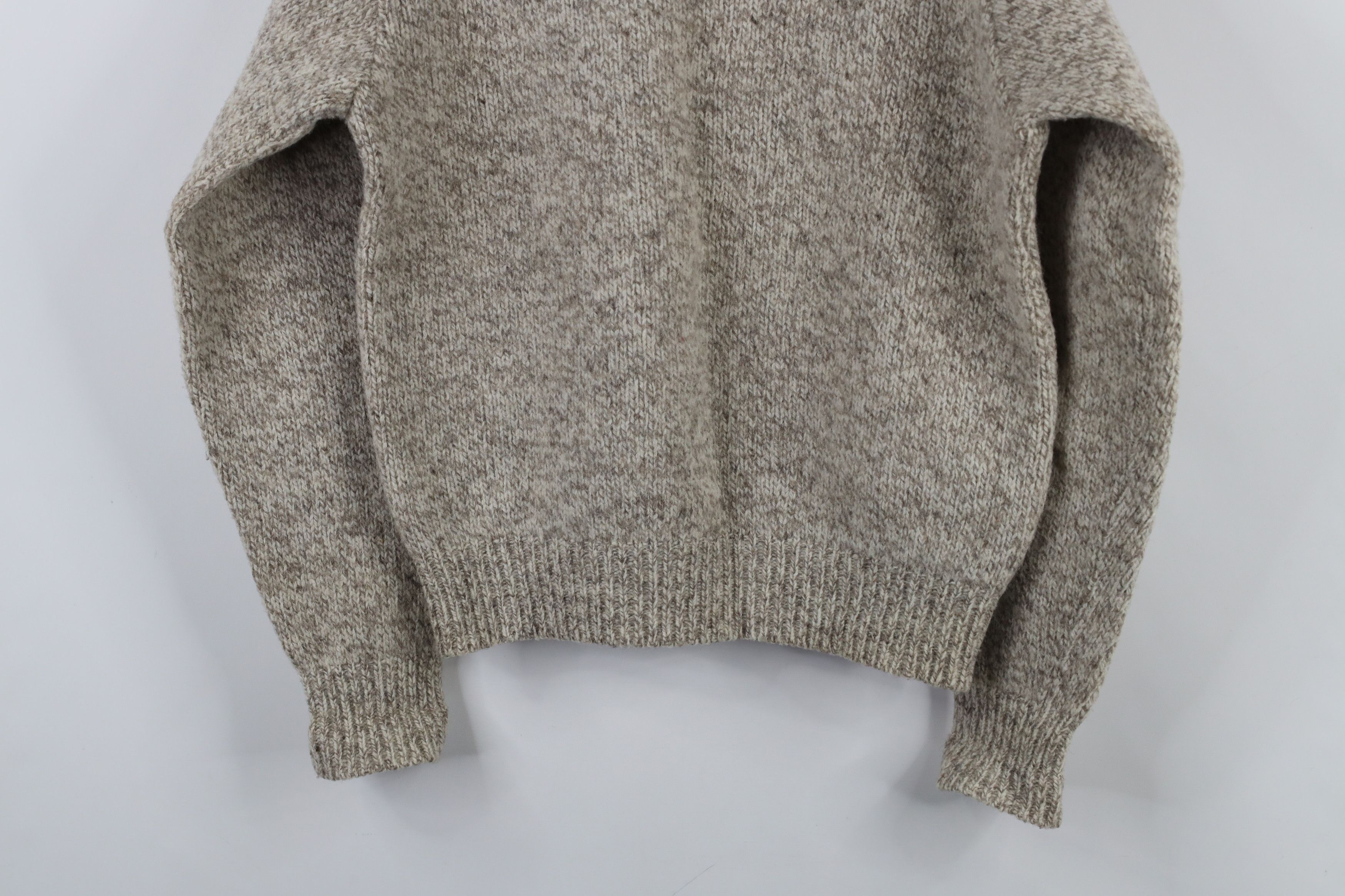 Lands' End × Vintage Vintage 90s Lands End Crewneck Sweater Oatmeal Brown USA Size M / US 6-8 / IT 42-44 - 7 Thumbnail