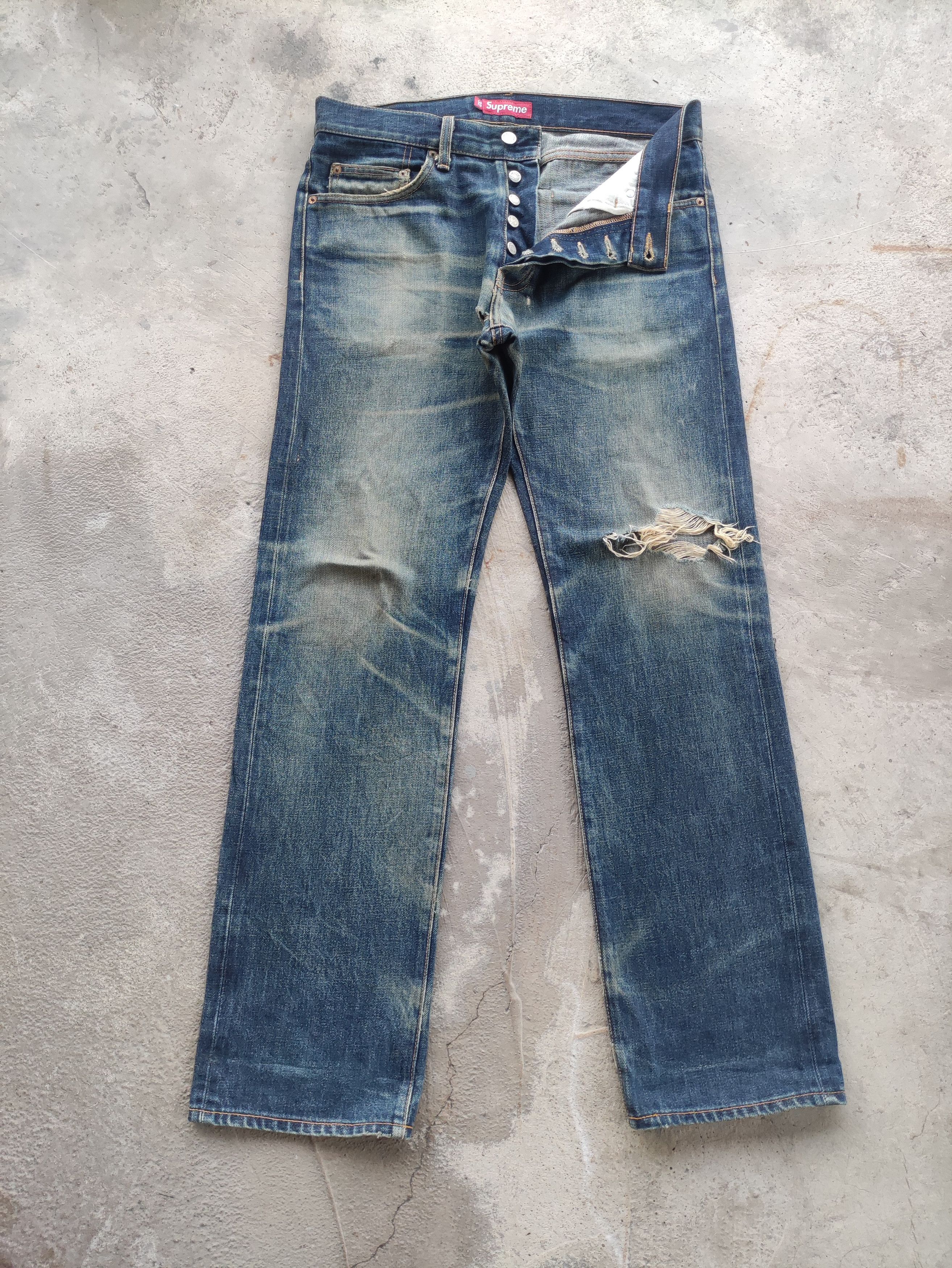 Supreme Vintage Supreme Button Selvedge Distressed Rusty Denim Size US 34 / EU 50 - 2 Thumbnail