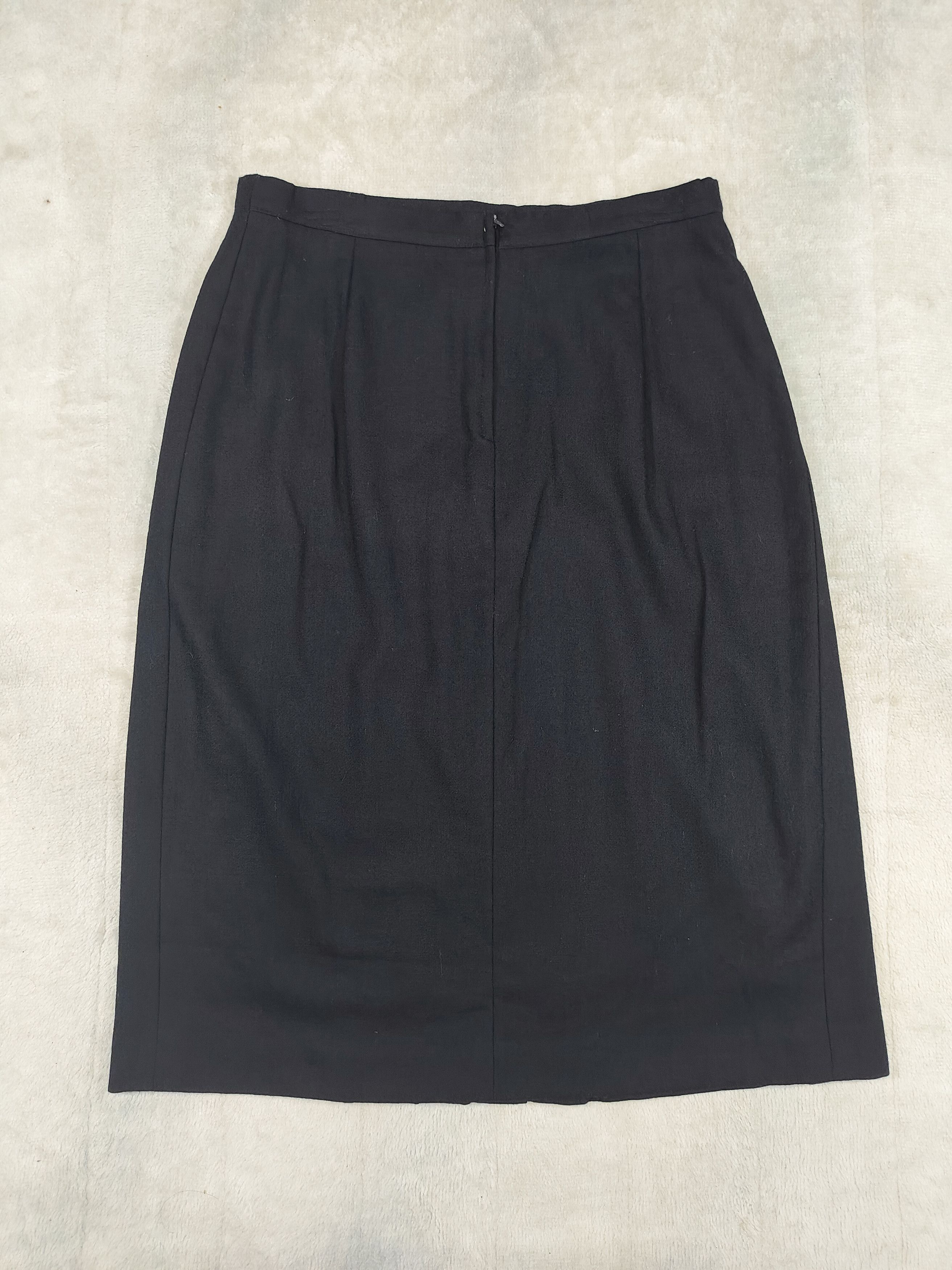 Vintage 90s Roccobarocco🇮🇹 Tailored Draped Silhouette Wool Skirt Size 31" - 5 Thumbnail