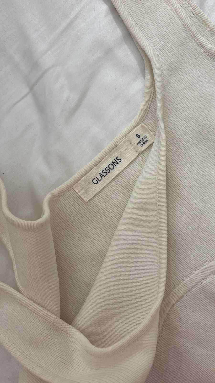 Other Glassons Cream Ribbed Crop Top Size S / US 4 / IT 40 - 1 Thumbnail