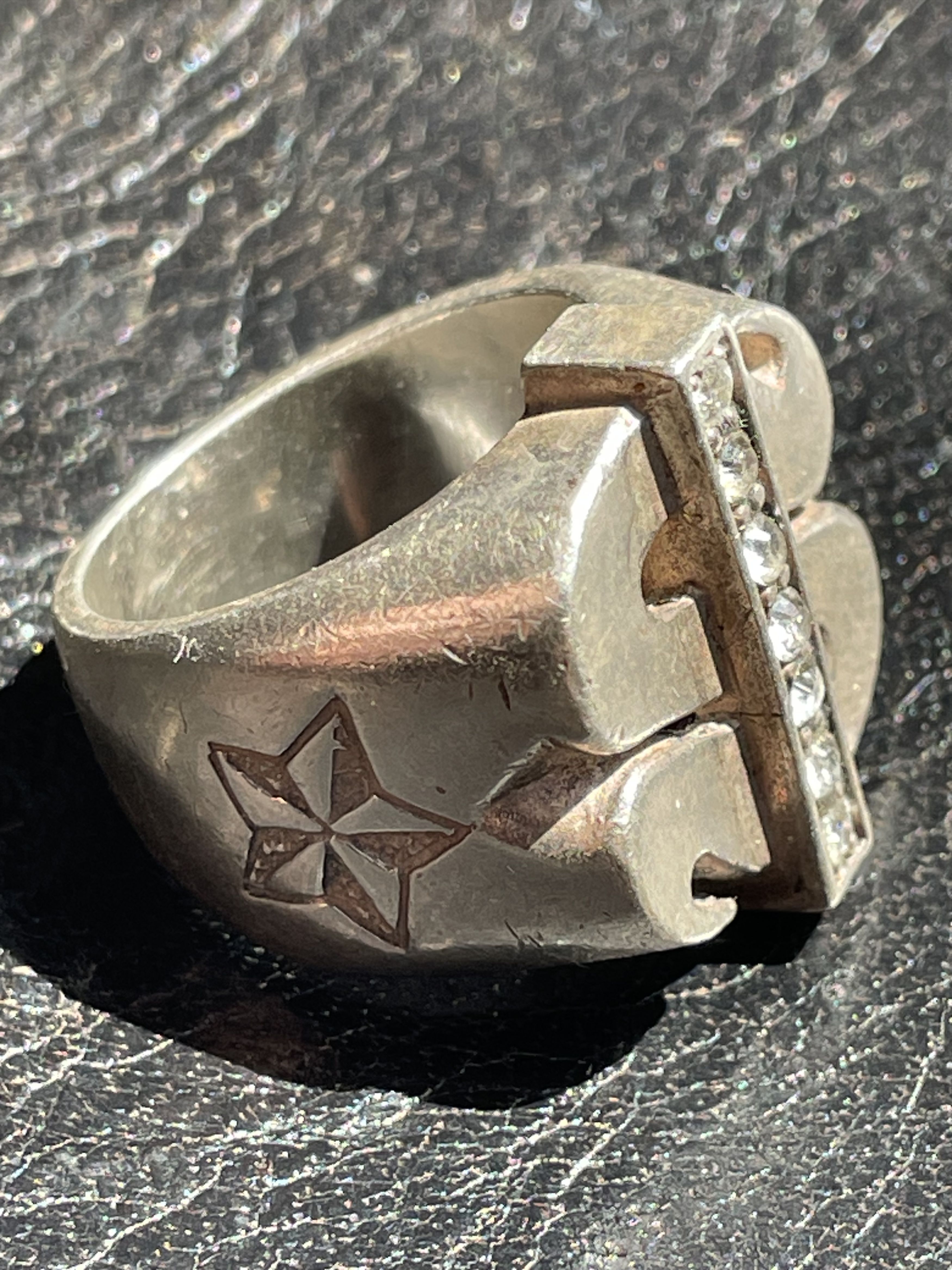 291295=Homme Rare Vintage 291295 Sterling Silver Dollar Sign Ring Size ONE SIZE - 3 Thumbnail